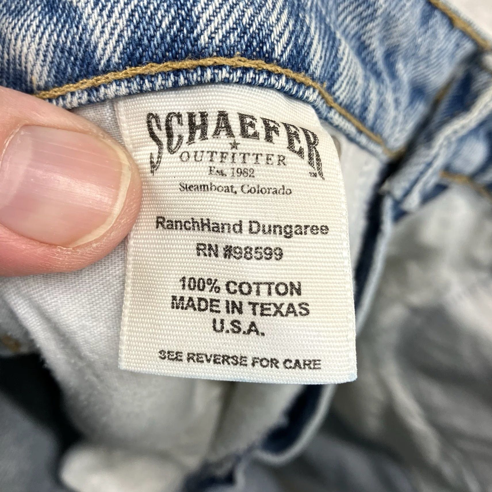 Vintage VINTAGE SCHAEFER Jeans Ranch Hand Dungaree WOMEN’s 6 28x28 Denim Blue 90s Grunge USA Straight Jeans Womens Size 28" / US 6 / IT 42 - 3 Thumbnail