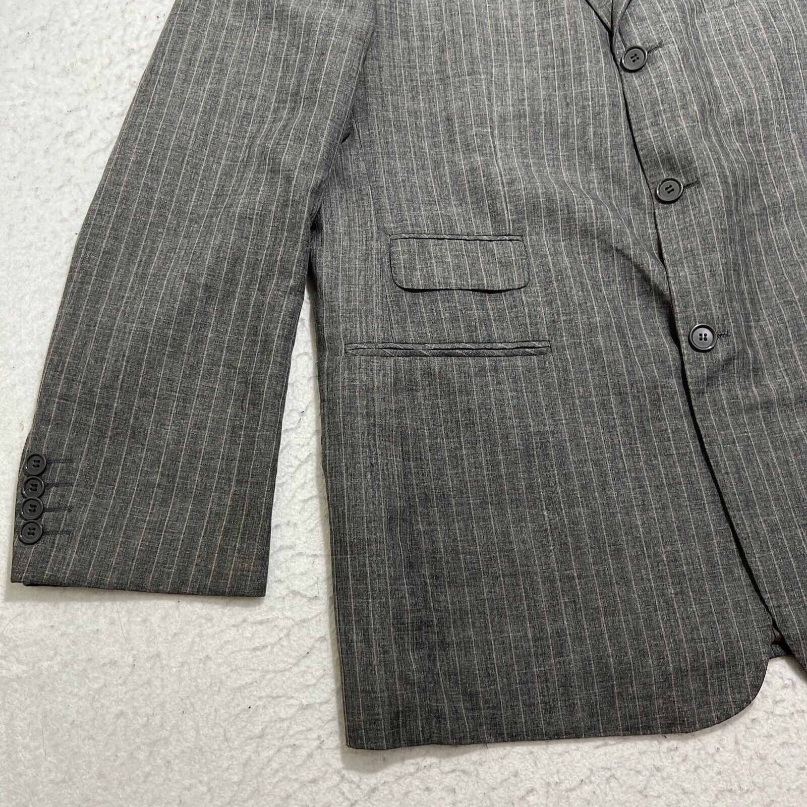Other Sicilio Gray Pinstripe Sport Coat 3 Button Front Double Vent Size 44R - 4 Thumbnail