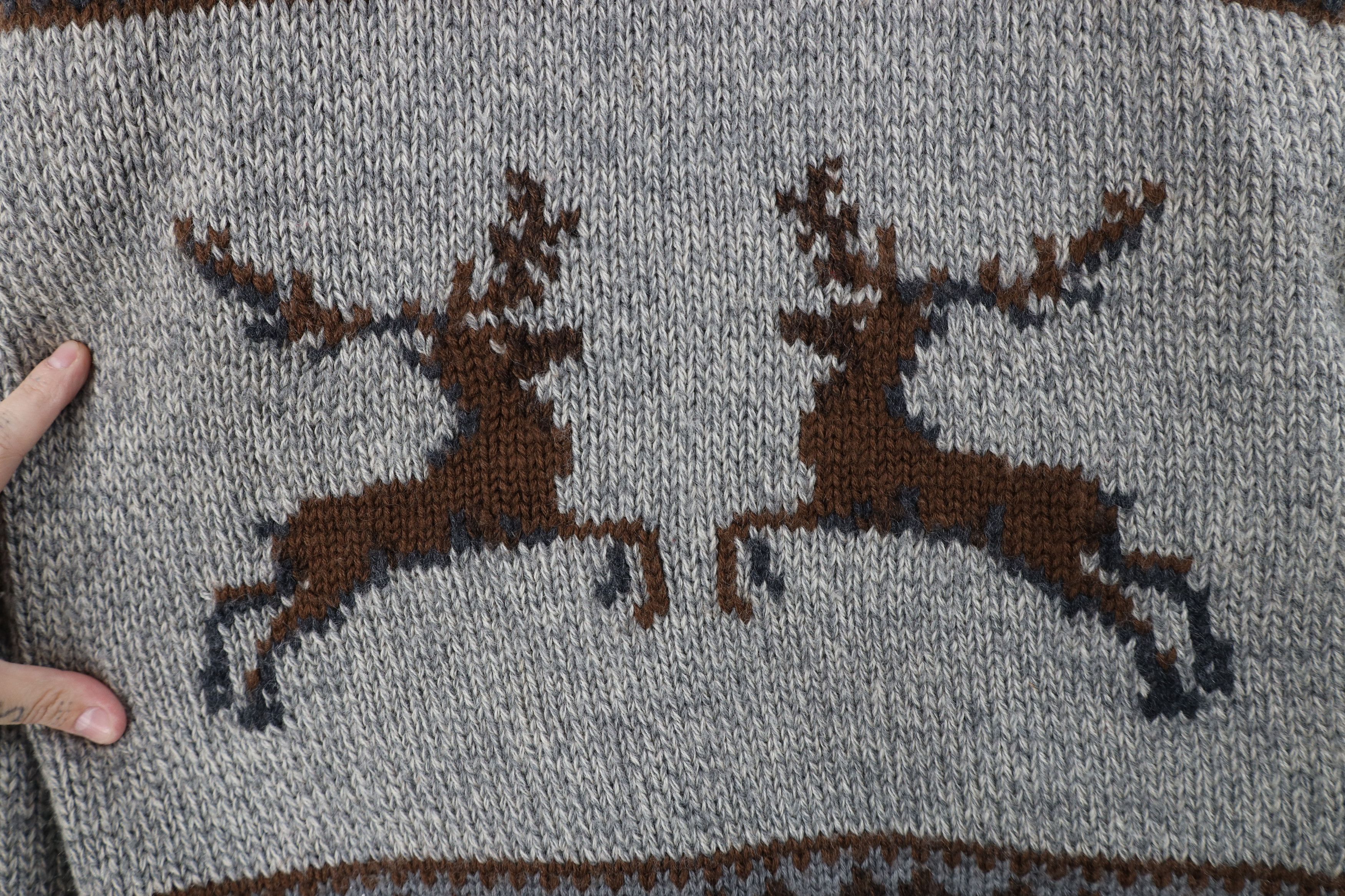 Tommy Hilfiger × Vintage Vintage 90s Tommy Hilfiger Knit Reindeer Fair Isle Sweater Size US M / EU 48-50 / 2 - 4 Thumbnail