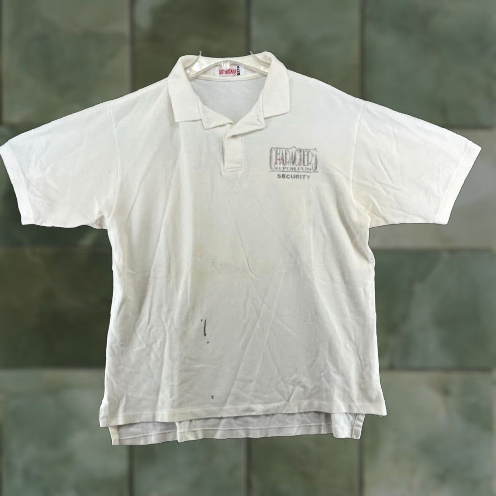 Vintage VINTAGE Hatterasman SECURITY Shirt Mens XL White Polo Classic T-Shirt Mens XL White Vintage 90s Size US XL / EU 56 / 4 - 1 Thumbnail