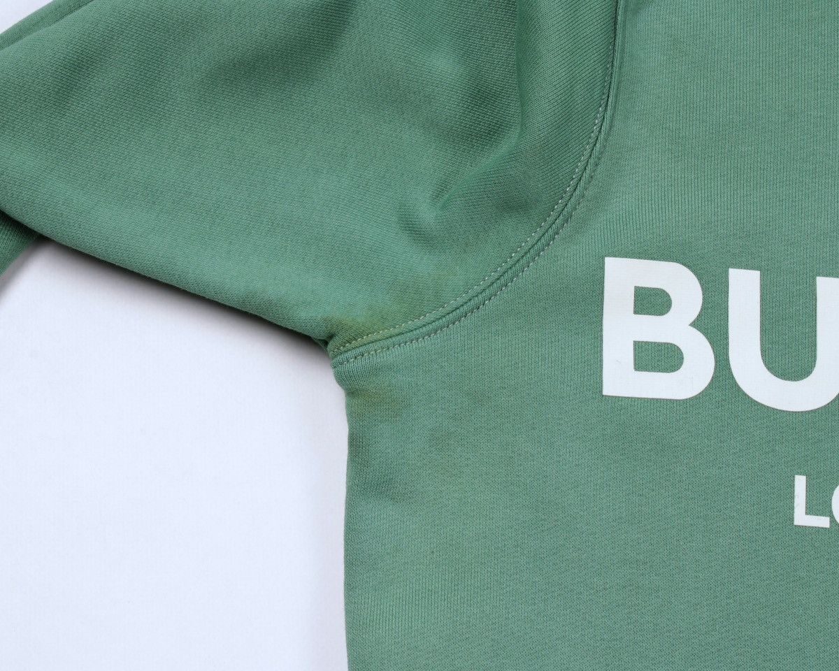 Burberry × Designer BURBERRY London England Big Logo Green Cotton Sweatshirt Size US XS / EU 42 / 0 - 8 Thumbnail