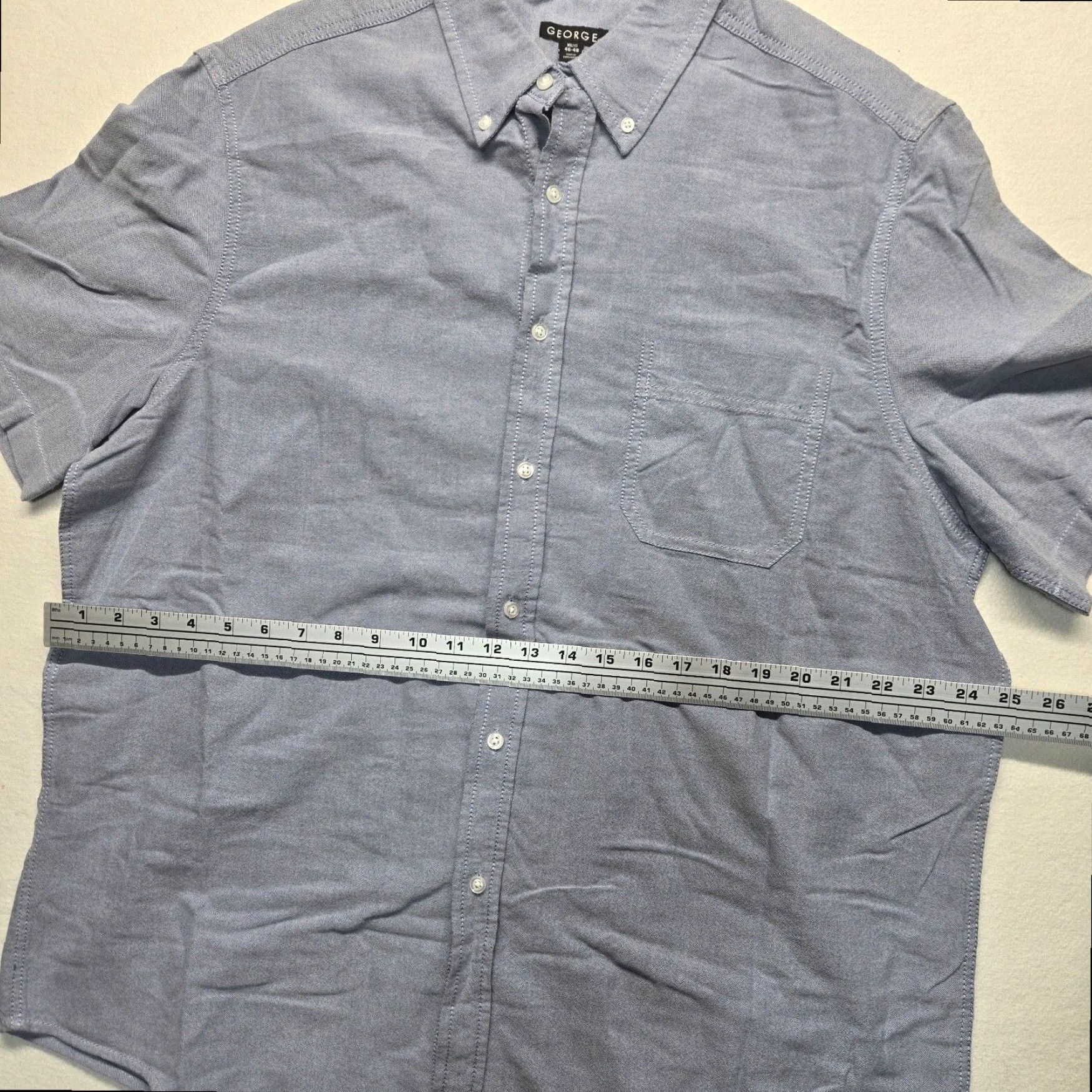 George George Button Up Shirt Short Sleeve Gray Adult Men's XL Size US XL / EU 56 / 4 - 4 Thumbnail