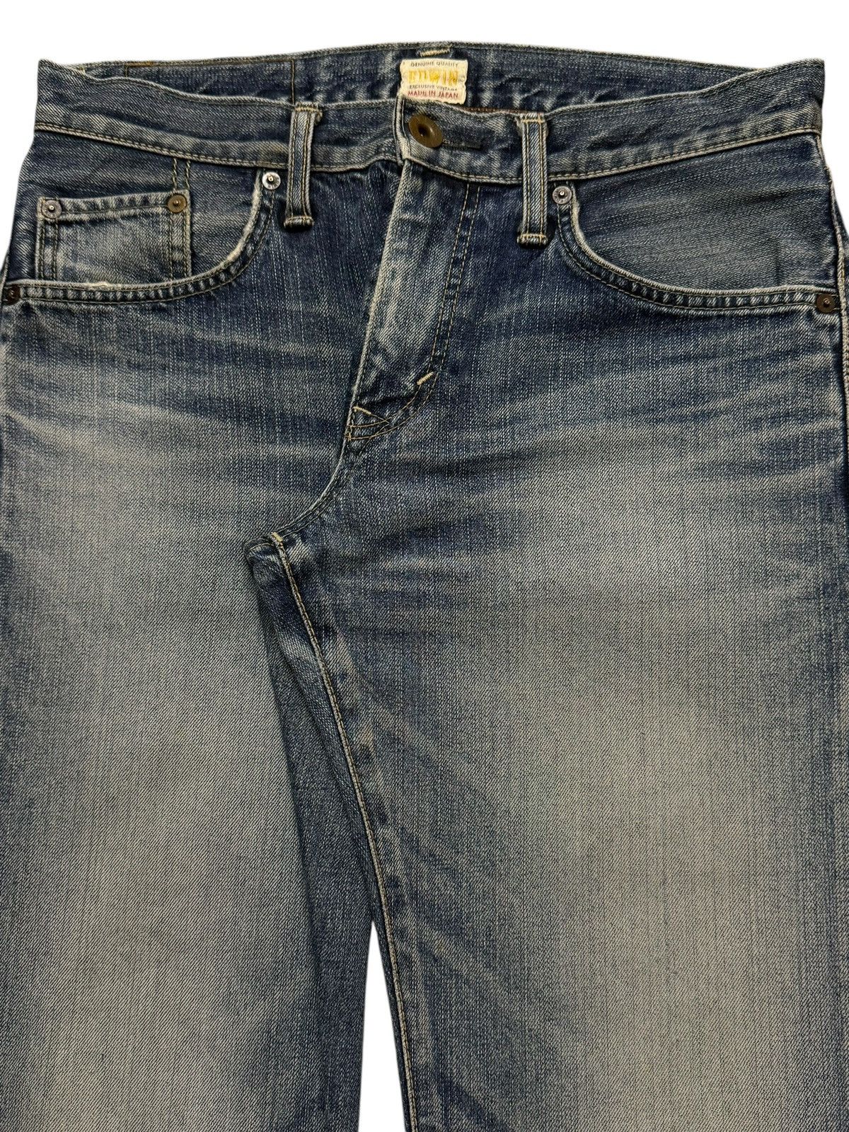 Edwin Vintage 90s Japan Edwin XV Blue Faded Wash Distress Straight Size US 31 - 3 Thumbnail