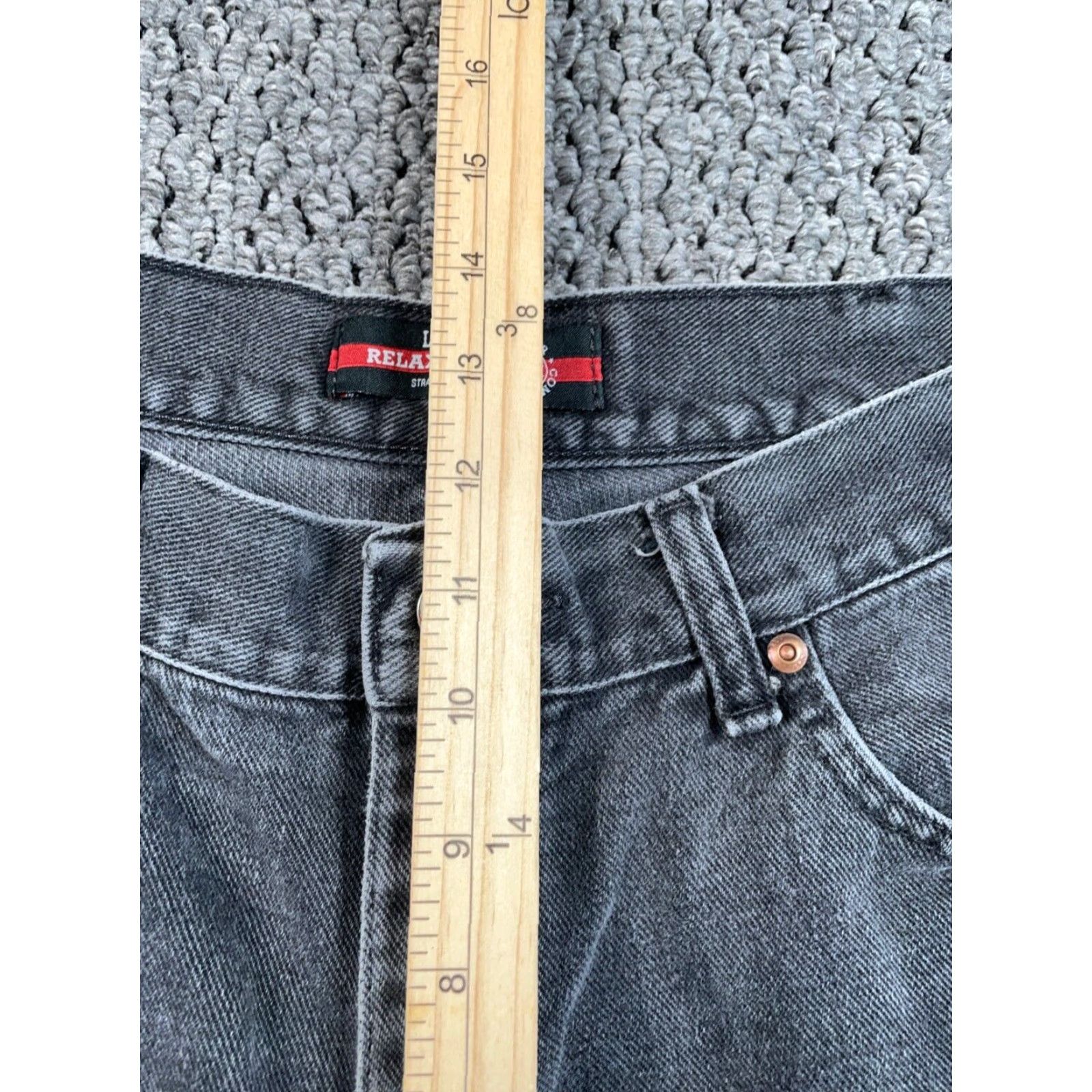 Lee VINTAGE Lee Men's Jeans 35x29 Relaxed Fit Cotton Denim Black Anime Jujutsu Kaisen Retro 90s Size US 35 - 7 Thumbnail