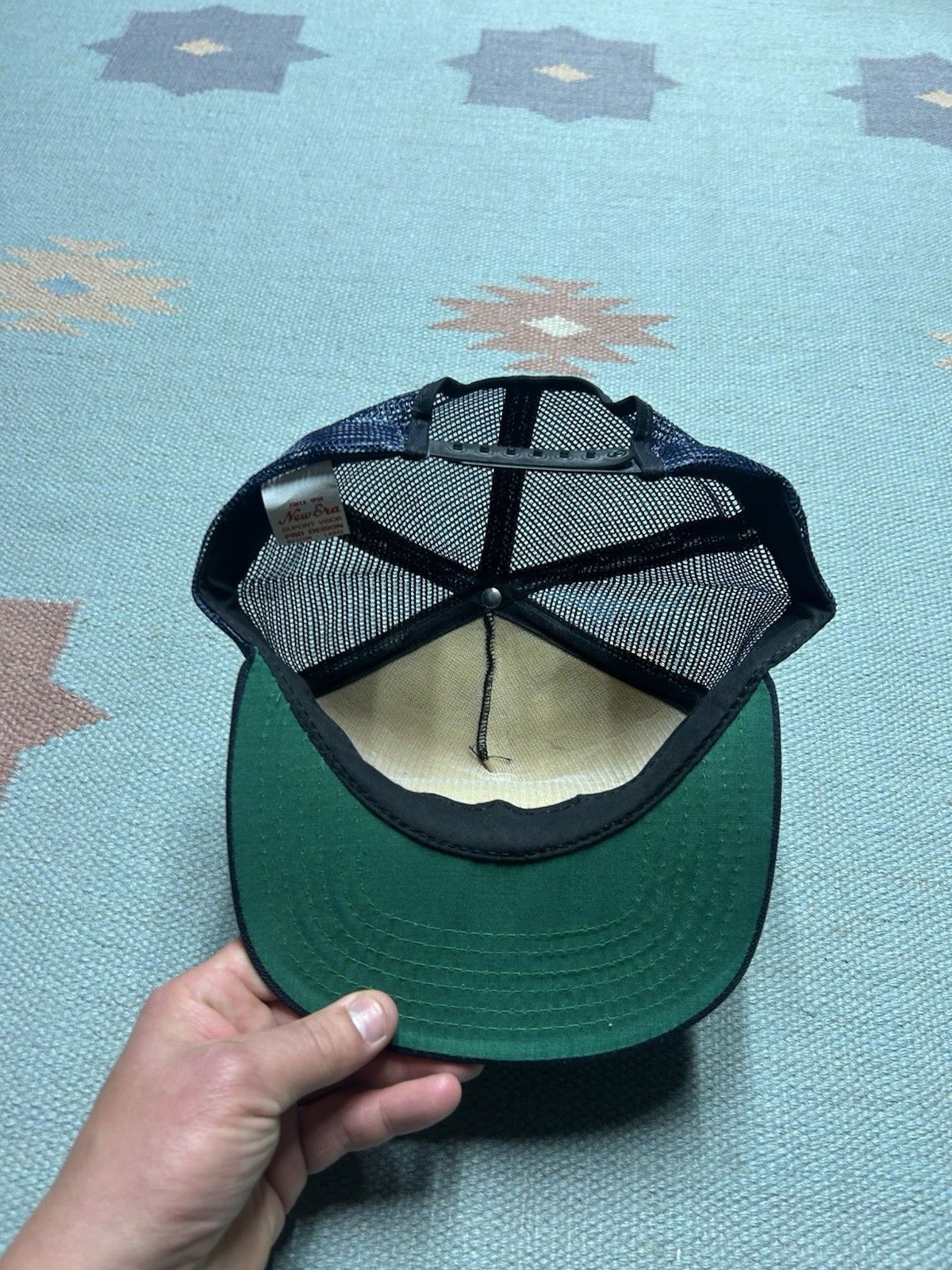 Vintage Vtg 90s trucker hat Gelormino oil new era navy made in USA Size ONE SIZE - 5 Thumbnail