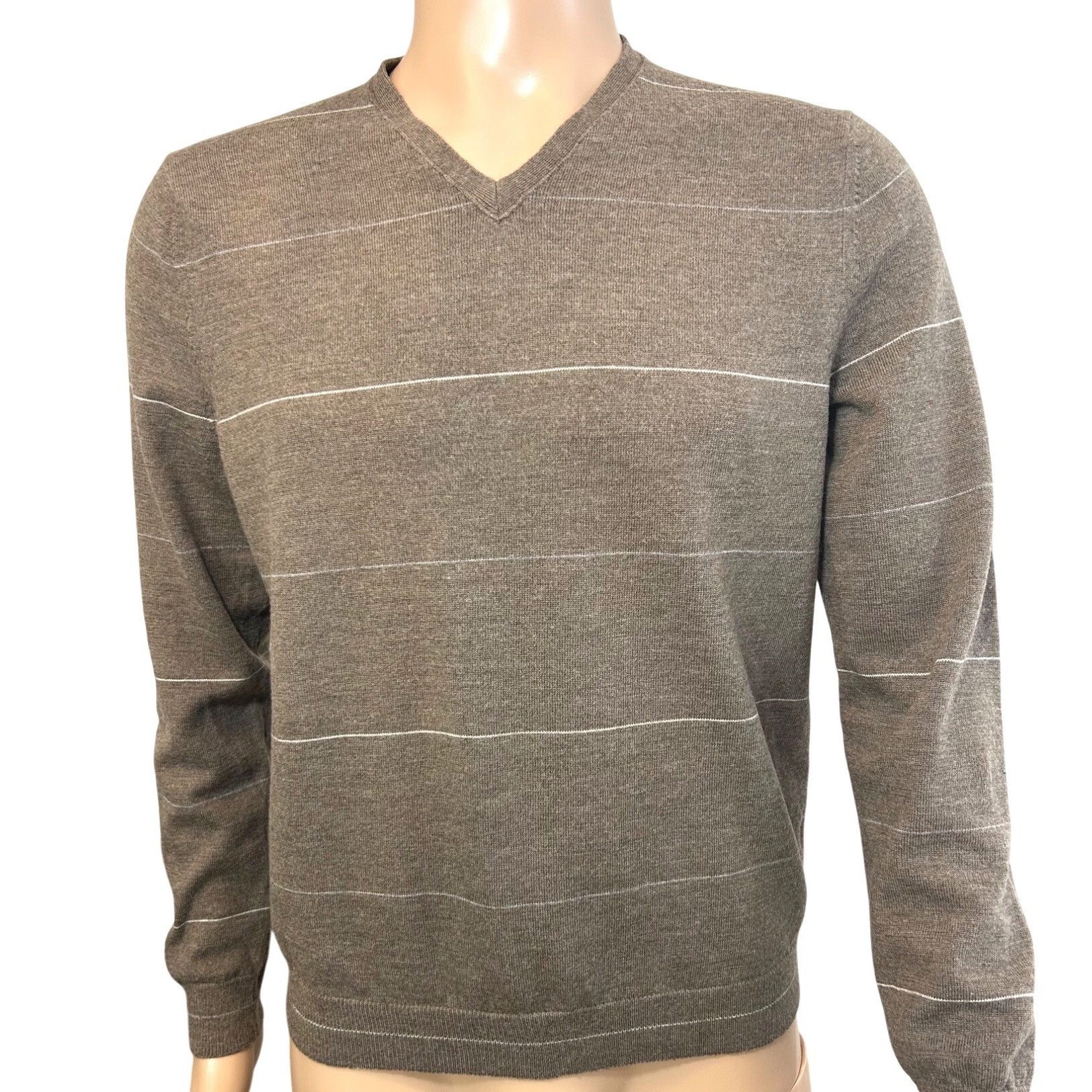 Banana Republic Banana Republic Men’s Sweater M Brown Blue/Grey White Thin S Size US M / EU 48-50 / 2 - 1 Thumbnail