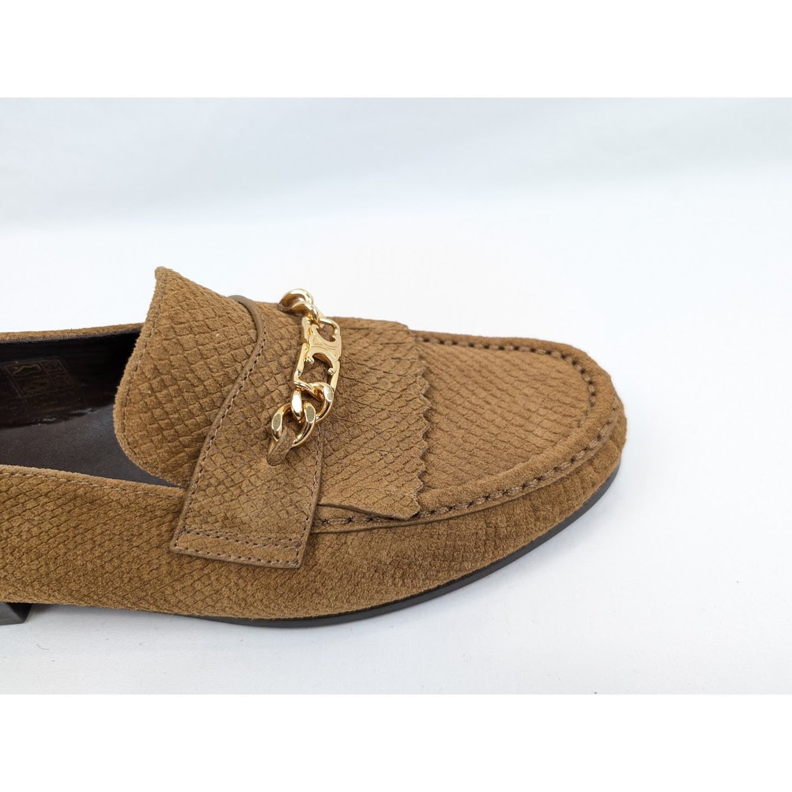 Celine o1rshd1 Lizard Stamped Suede Calfskin Loafers in Tan Size US 11 / EU 44 - 5 Thumbnail