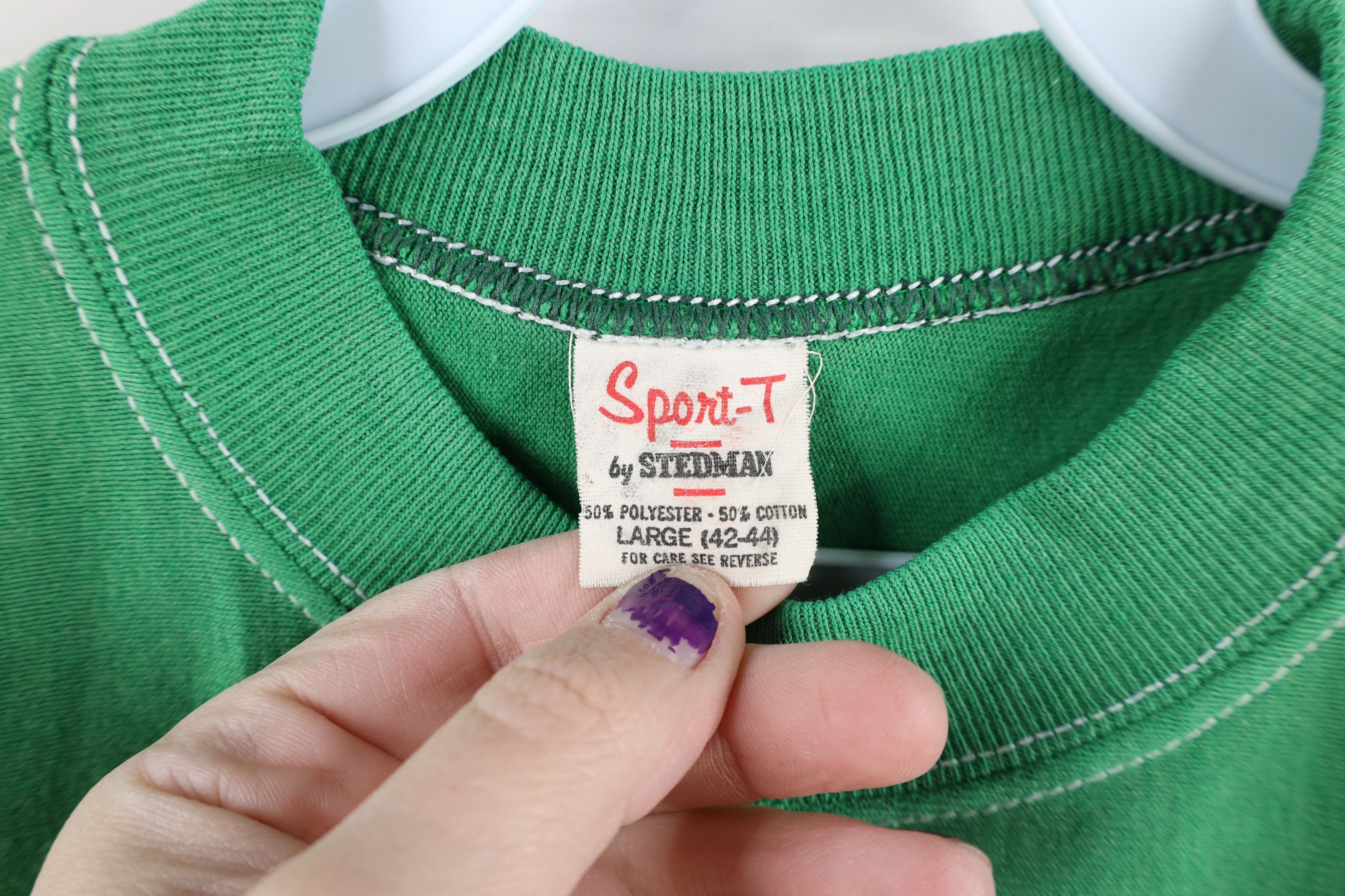 Vintage Vintage 70s Streetwear Short Sleeve Ringer T-Shirt Green USA Size US L / EU 52-54 / 3 - 6 Thumbnail