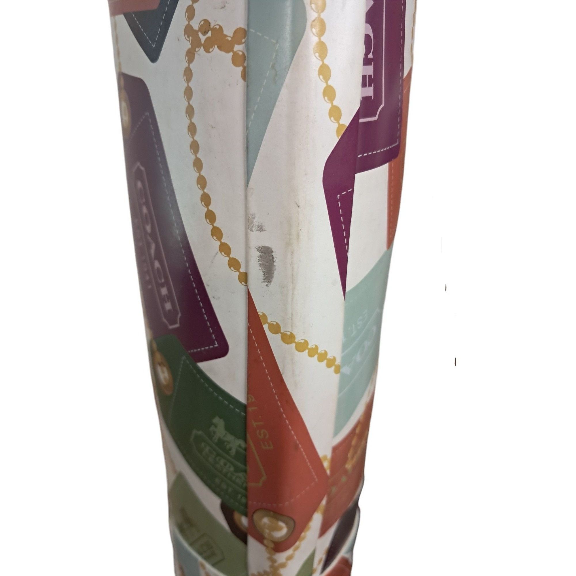 Coach Pammie Multicolor Decorative Hang Tag Rain Boots
