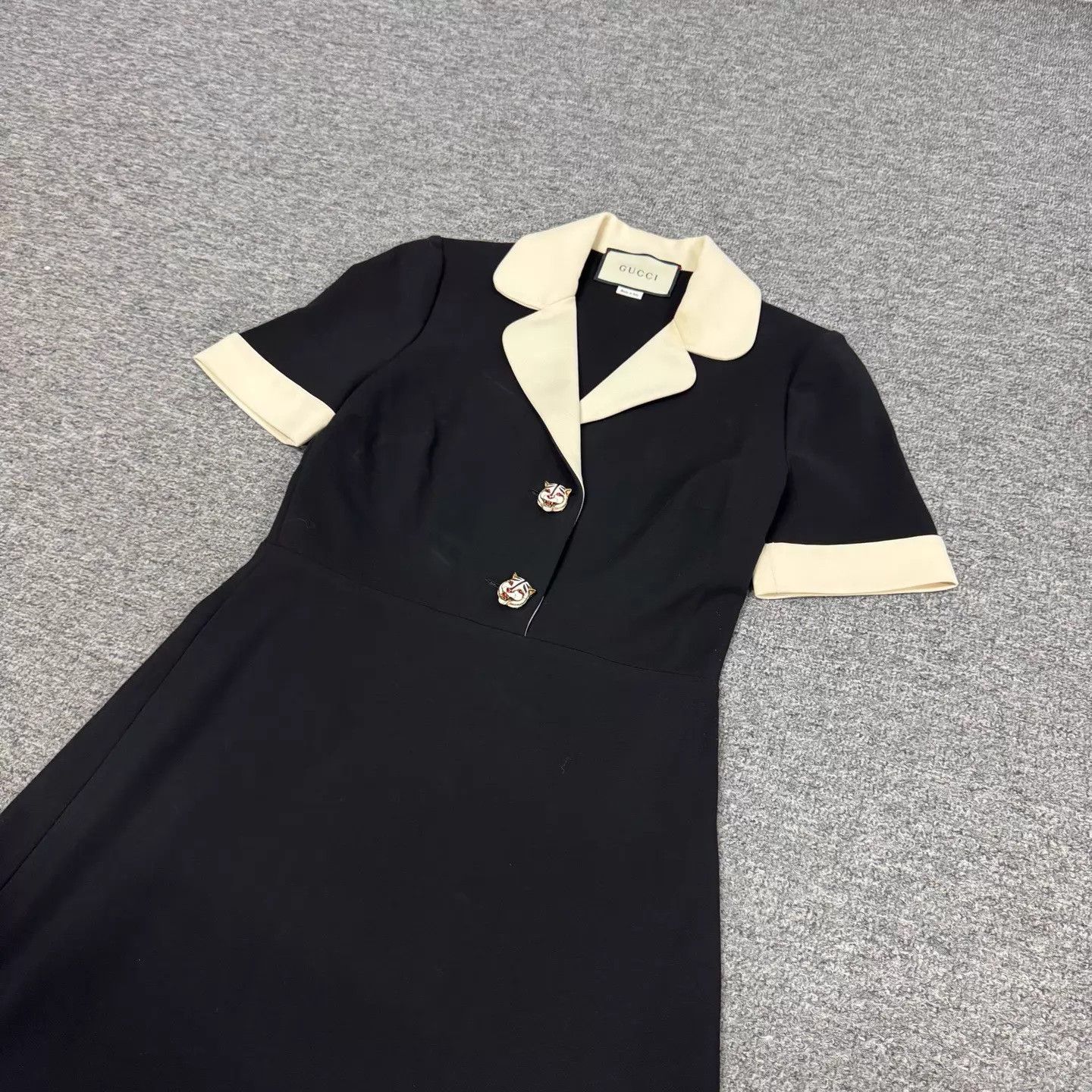 Gucci Gucci black white colorblock lapel cinched dress Size S / US 4 / IT 40 - 3 Thumbnail