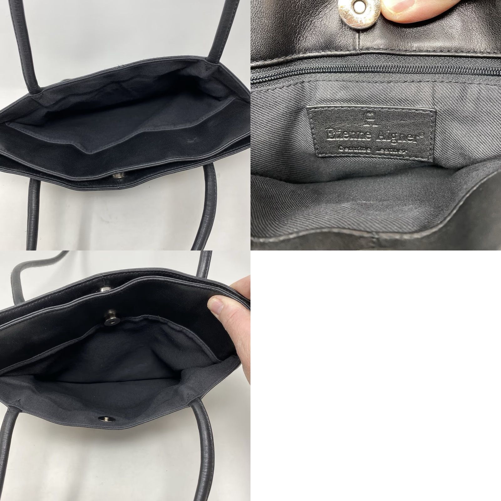 Etienne Aigner Vtg Etienne Aigner Black Leather Shoulder Bag Handbag Purse Y2K Minimalist Bag Women Small 9x12x3 Black Leather Shoulder Bag Vintage Size ONE SIZE - 9 Thumbnail
