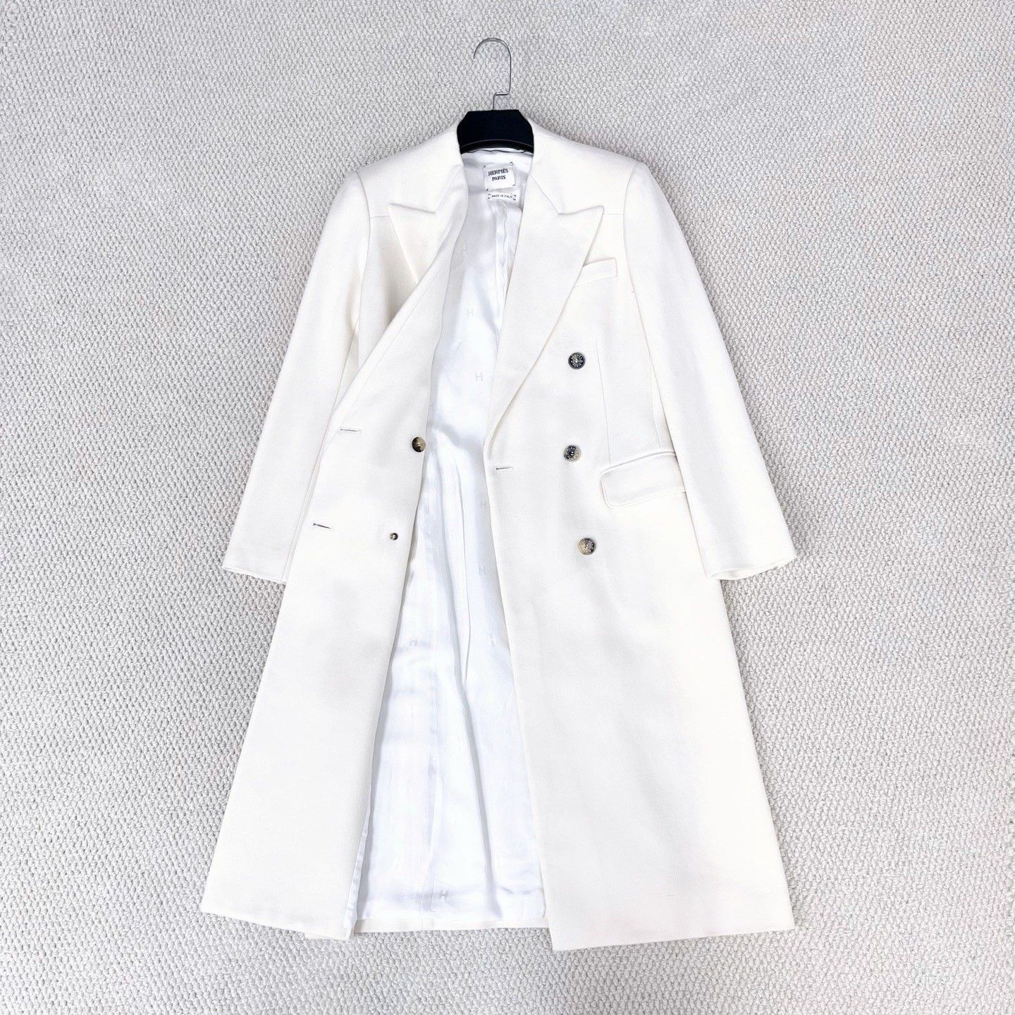 Hermes Hermes Long Wool Double-Breasted H Print Coat Size US M / EU 48-50 / 2 - 6 Thumbnail
