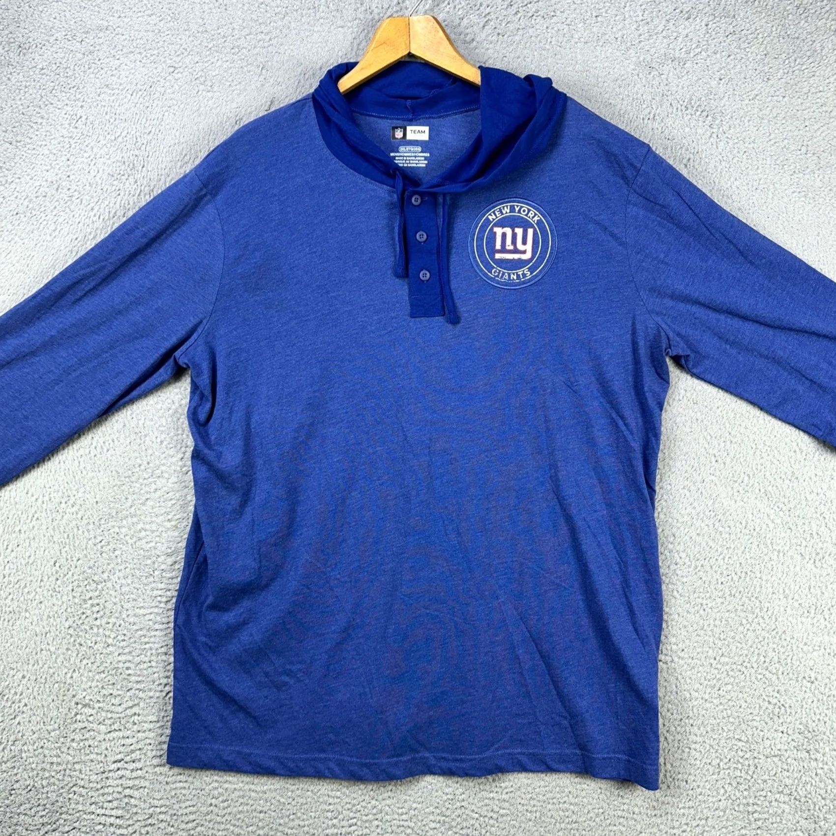 NFL New York Giants Mens Hoodie Sweatshirt 2XL Blue Button Pullover NFL Team Apparel Size US XXL / EU 58 / 5 - 3 Thumbnail