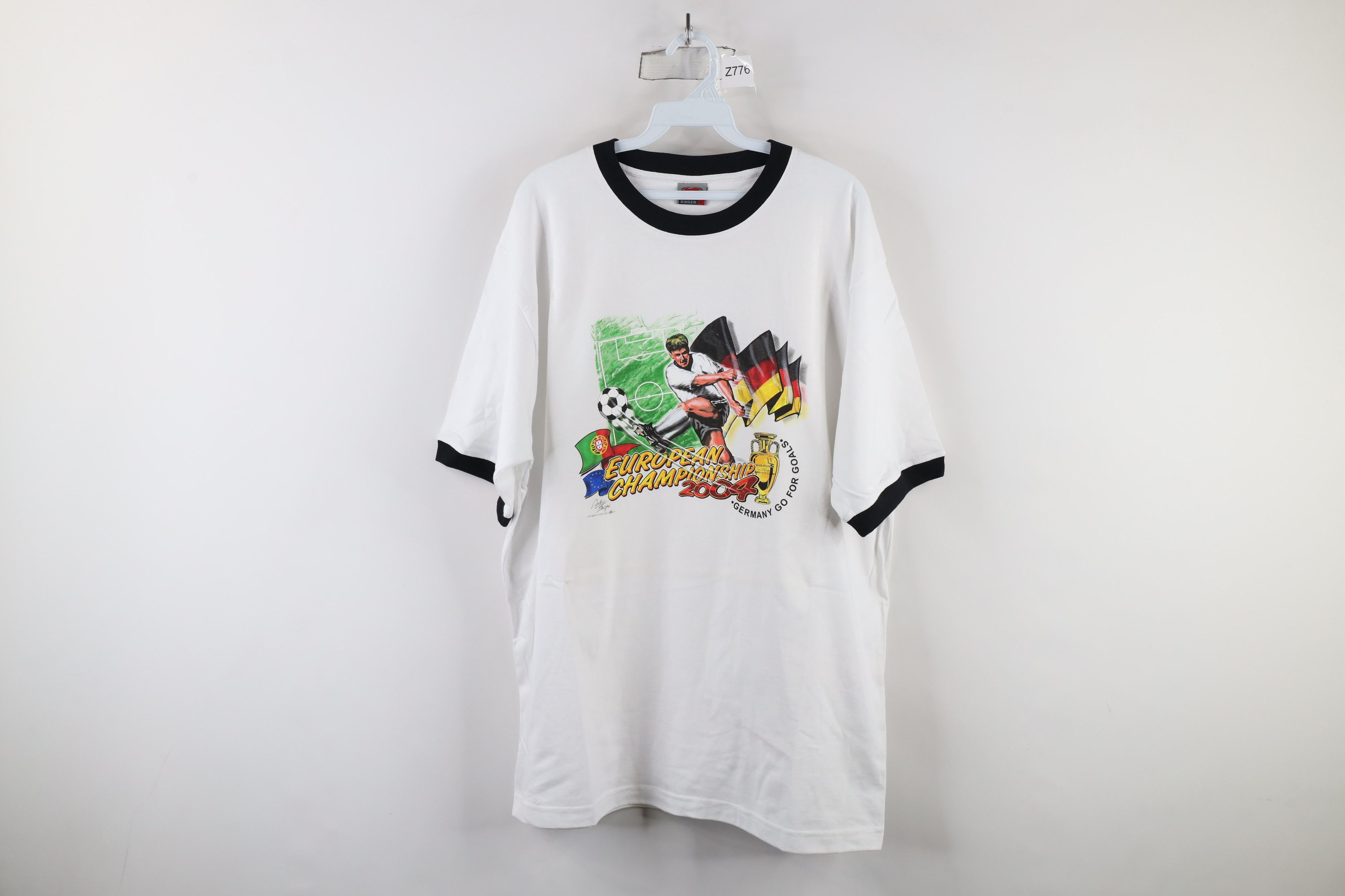 Vintage Y2K Euro Championships Soccer Futbol Ringer T-Shirt