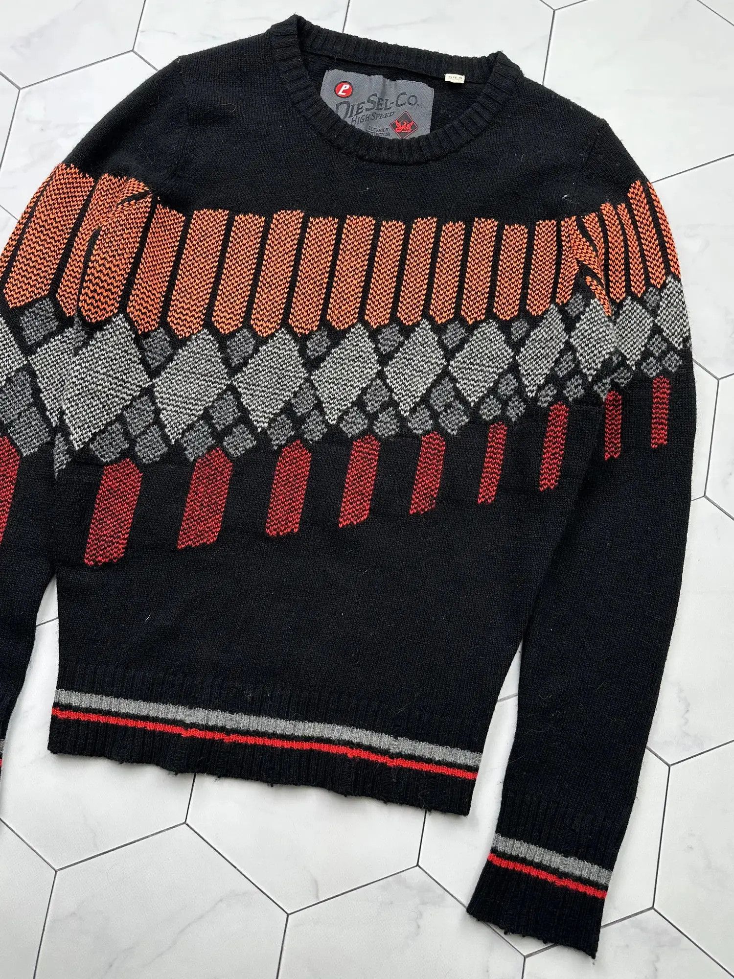 Diesel Diesel Vintage Distressed Wool Sweater (B212) Size M / US 6-8 / IT 42-44 - 3 Thumbnail