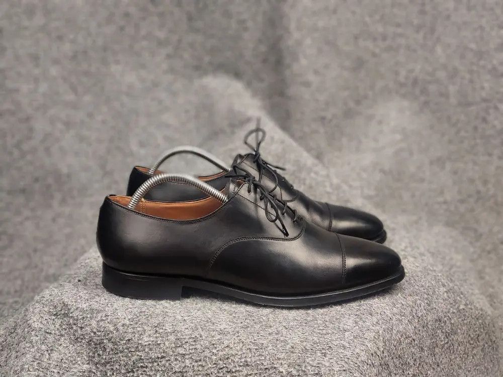 Crockett Jones Crockett & Jones Connaught Cap Toe Oxfords Leather Shoes in Black, Men's (Size 9.5)