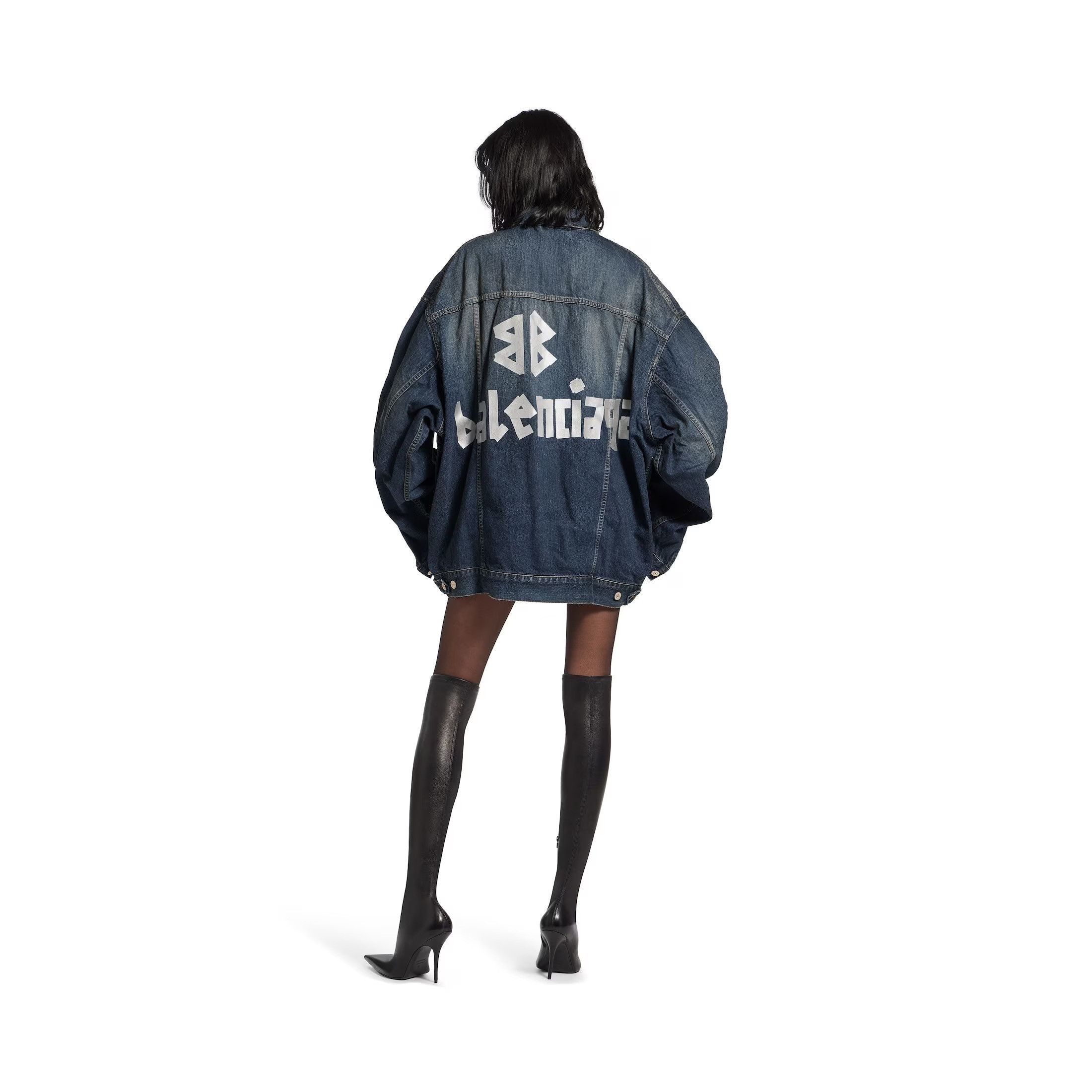 Balenciaga o1srvl11e0526 Tape Type Oversized Jacket in Blue Size L / US 10 / IT 46 - 5 Thumbnail