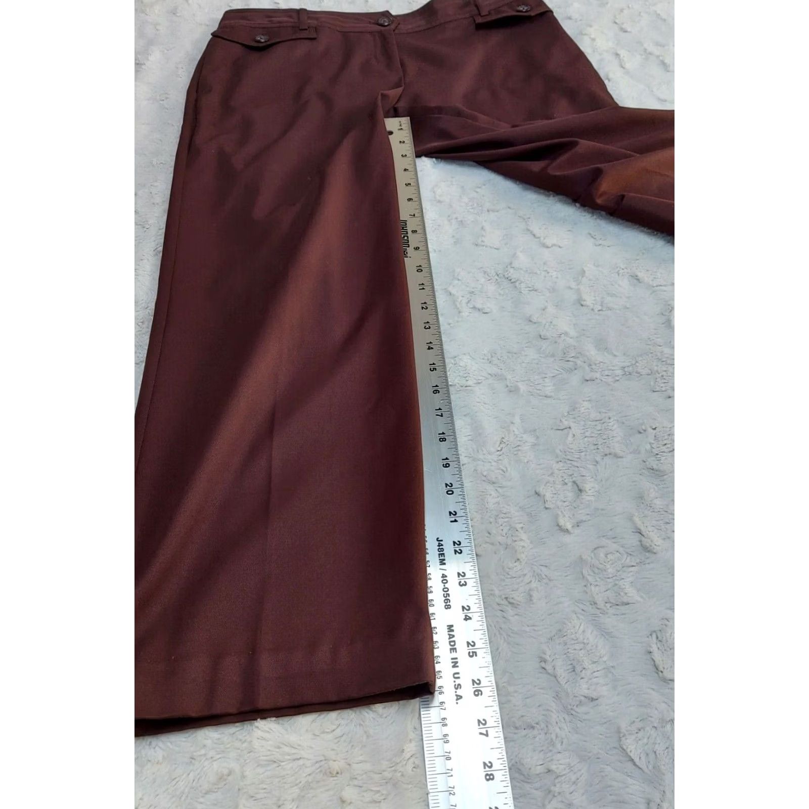 Izod IZOD Womens Golf Pants Size 8 Stretch Straight Leg Cropped Ankle Brown Size 30" / US 8 / IT 44 - 6 Thumbnail