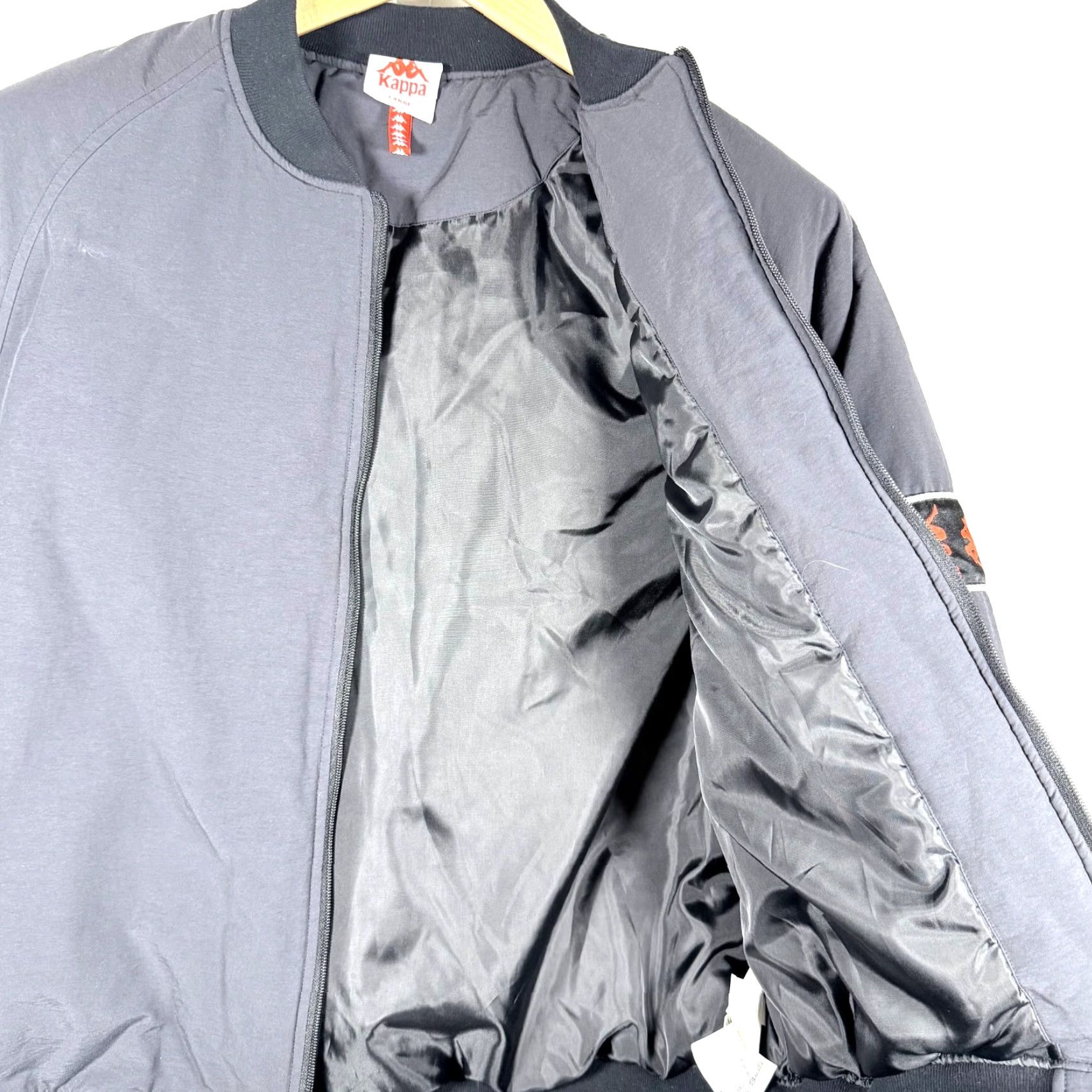 Kappa Kappa Bomber Jacket Men Large Gray Logo Full Zip Sports Vintage No Size US L / EU 52-54 / 3 - 4 Thumbnail