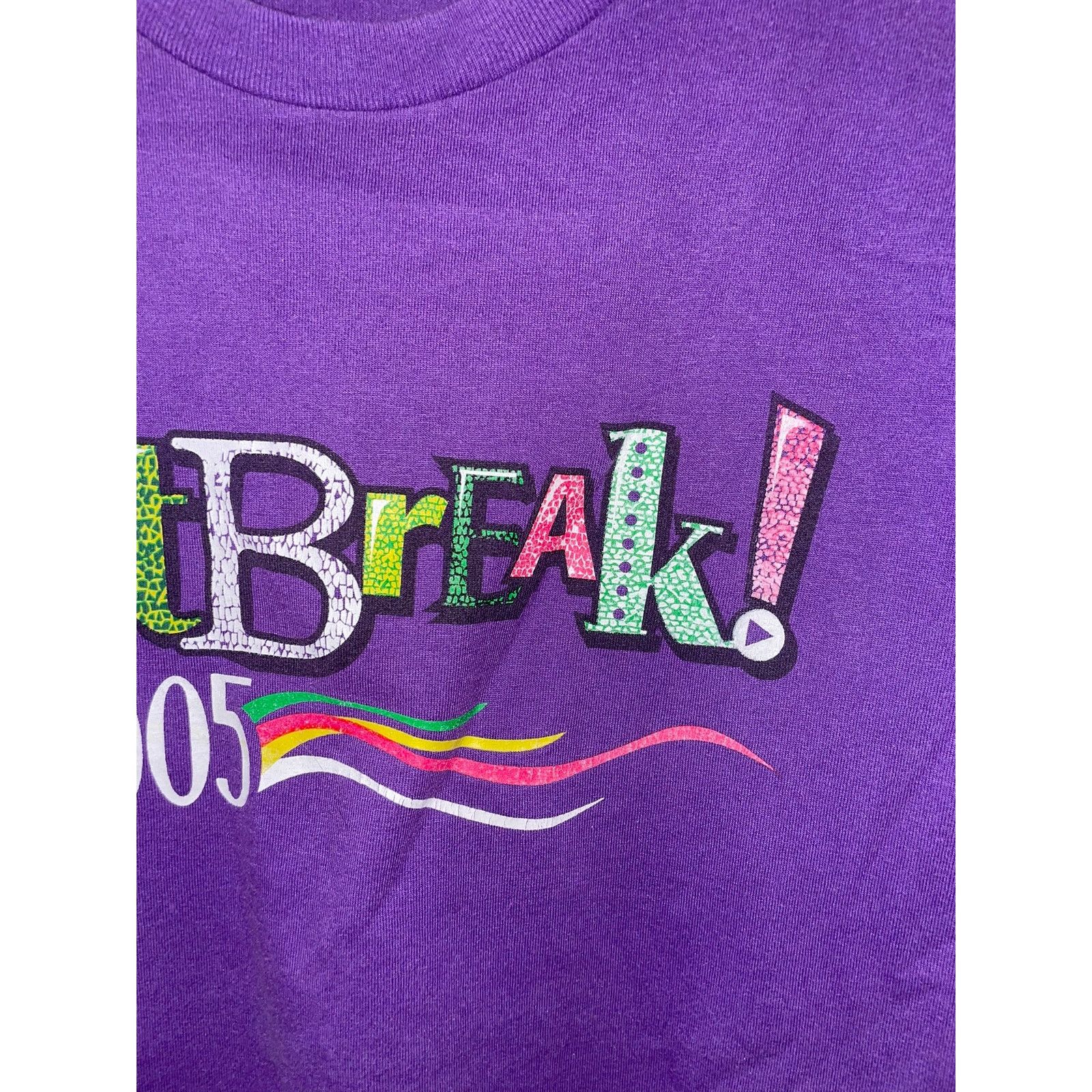 Fruit Of The Loom Vintage Artbreak Shirt Art Break Purple Tee Y2K 2005 Large Size US L / EU 52-54 / 3 - 3 Thumbnail