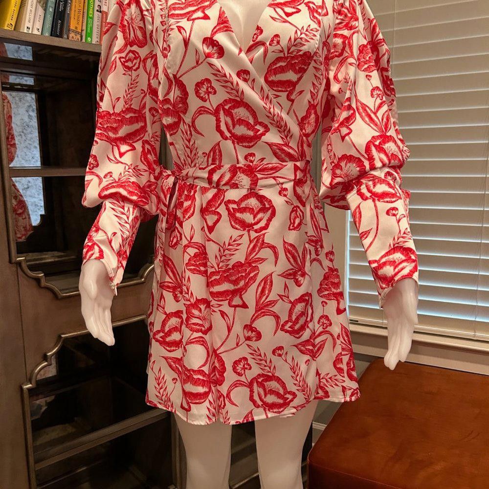 Designer C/MEO Collective OpaCity Dress Ivory Botanic Size L / US 10 / IT 46 - 4 Thumbnail