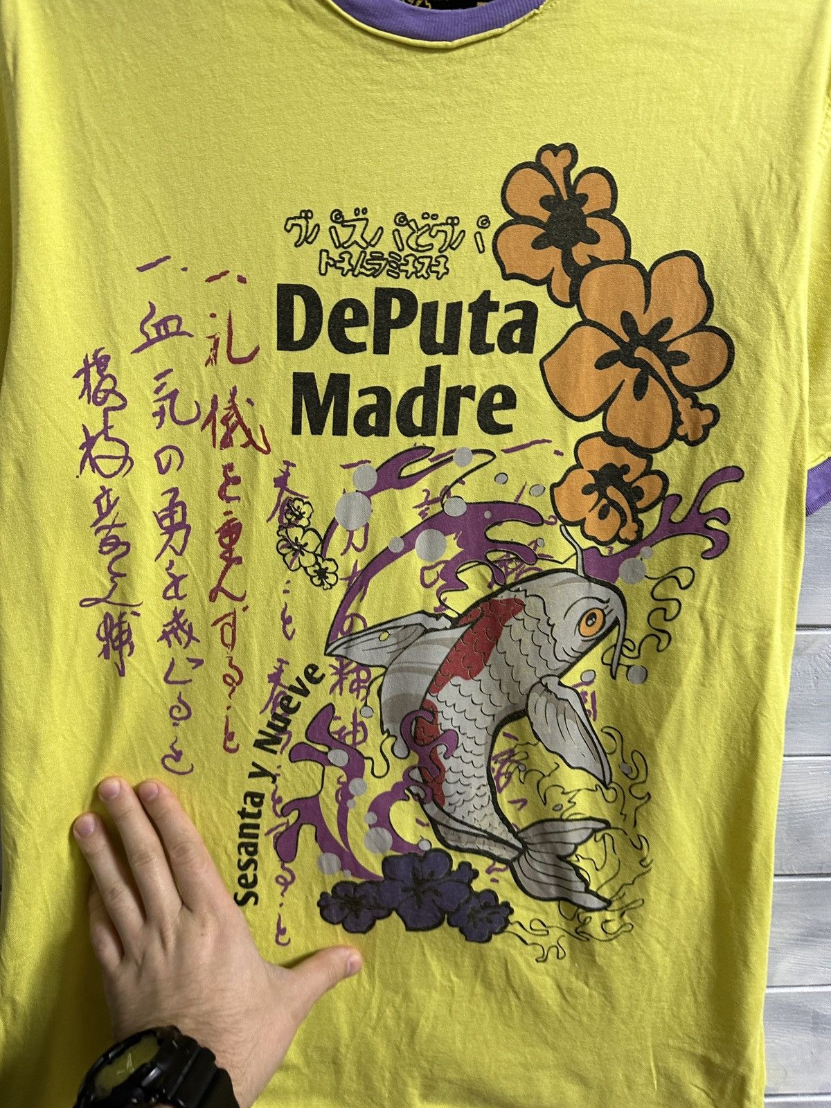 Japanese Brand Vintage Y2K “De Puta Madre” 69 T-Shirt Sesanta y Nueve Carp Size US L / EU 52-54 / 3 - 2 Thumbnail