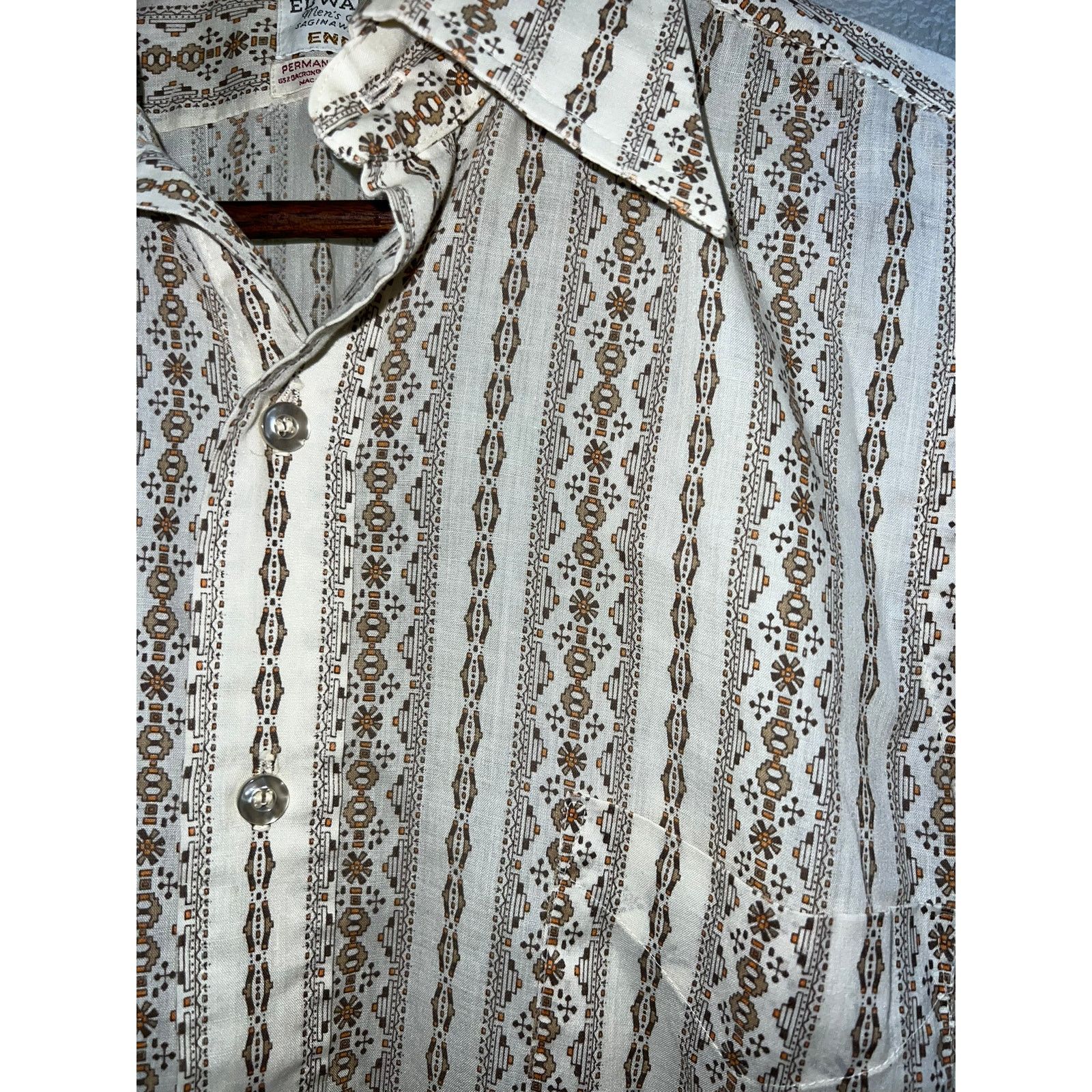Vintage Vintage Geometrical Button Up Shirt Edwards Enro Dacron M Size US M / EU 48-50 / 2 - 4 Thumbnail