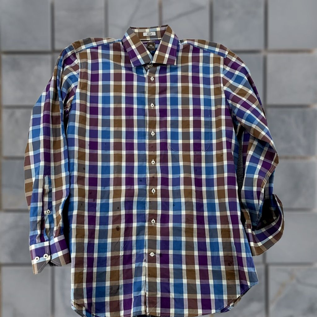 Peter Millar Peter Millar Shirt Mens Large Multicolor Plaid Button Front Long Sleeve Casual Size US L / EU 52-54 / 3 - 1 Thumbnail