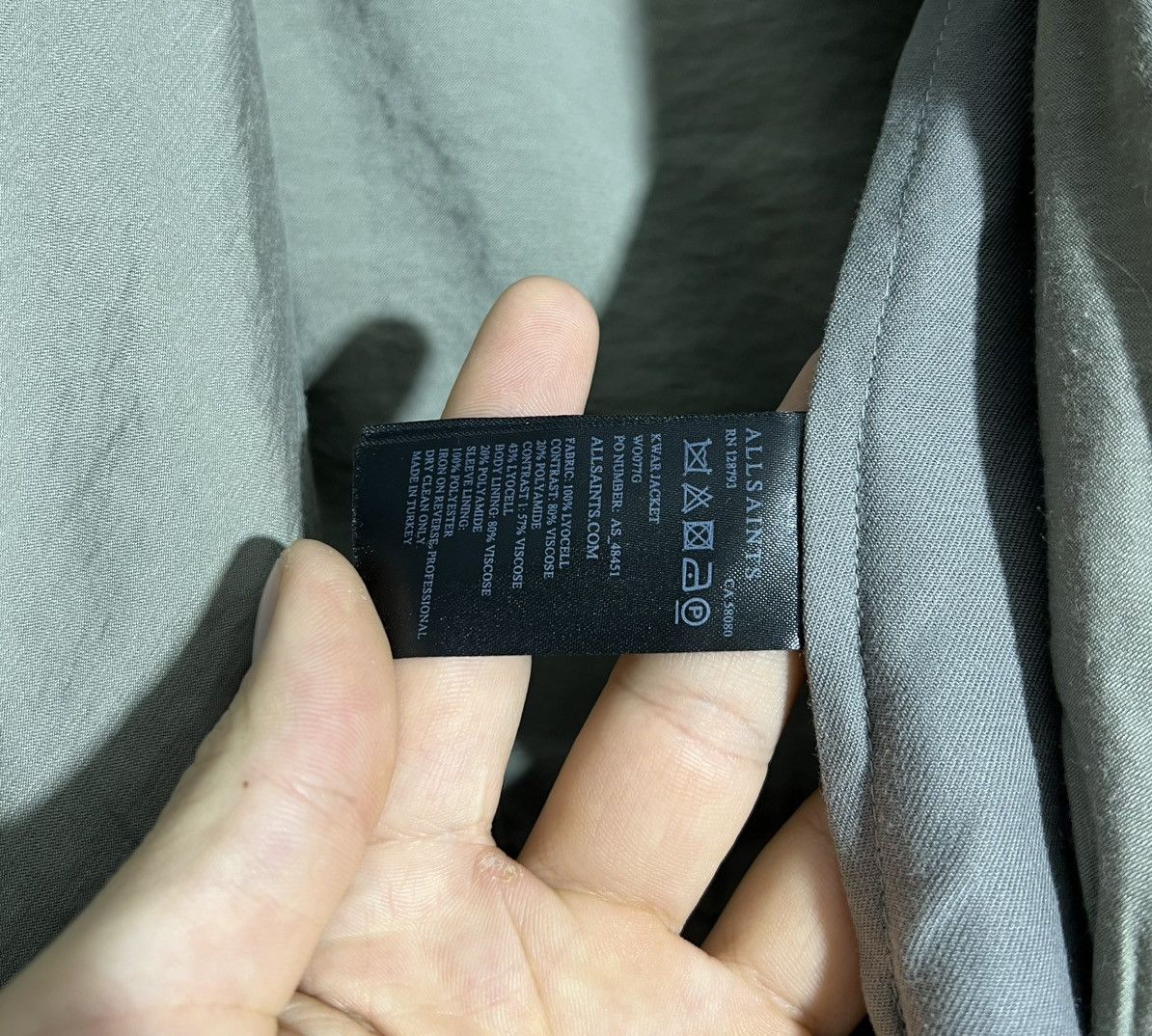 Allsaints Allsaints Kwar Gray Light Jacket Size S / US 4 / IT 40 - 7 Thumbnail