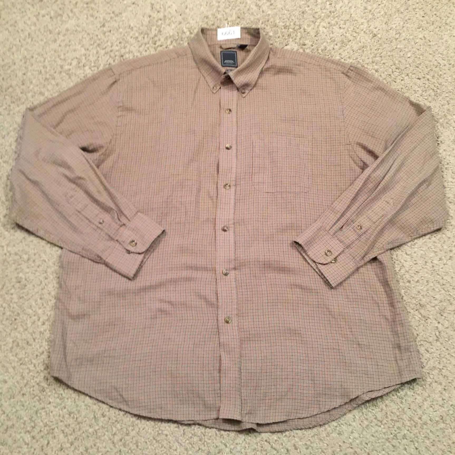 Arrow Arrow Shirt Mens XL Gray Plaid Long Sleeve Button Up Shirt Size US XL / EU 56 / 4 - 2 Thumbnail