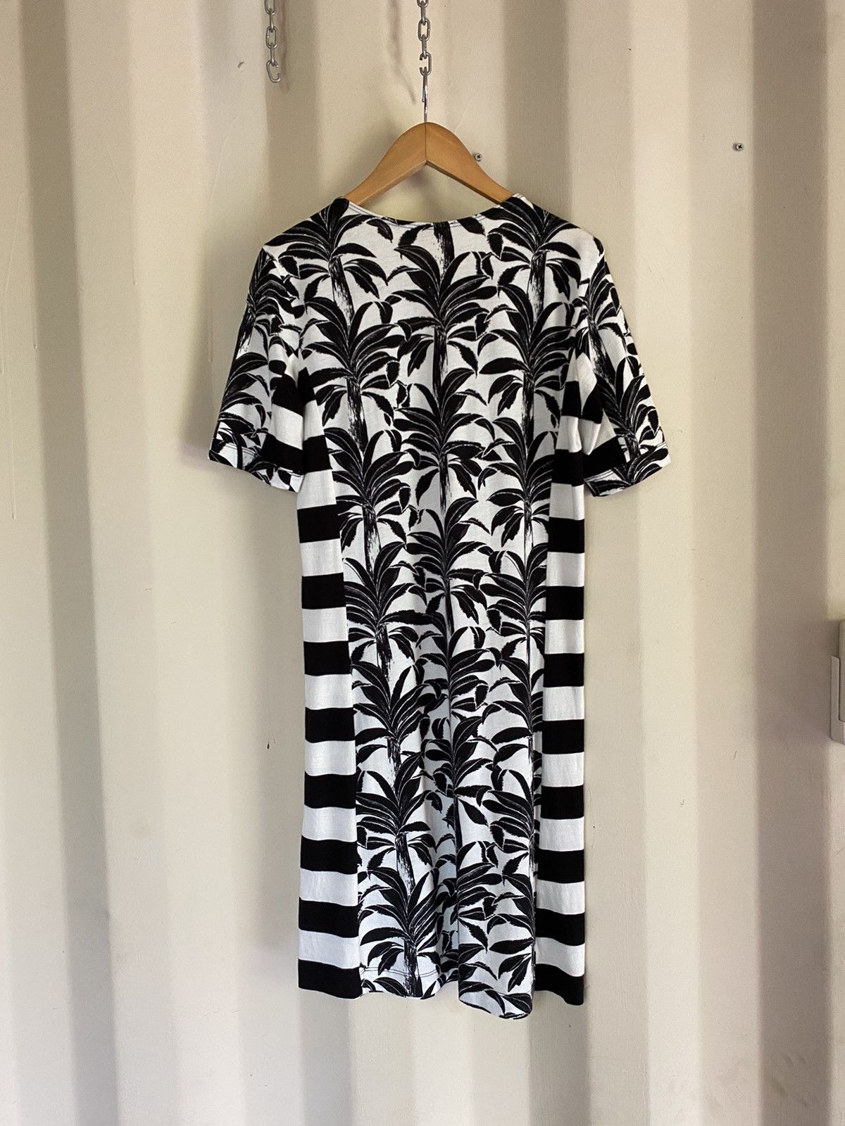Chloe See By Chloé Black & White Striped Palm Print Dress Size XS / US 0-2 / IT 36-38 - 11 Thumbnail