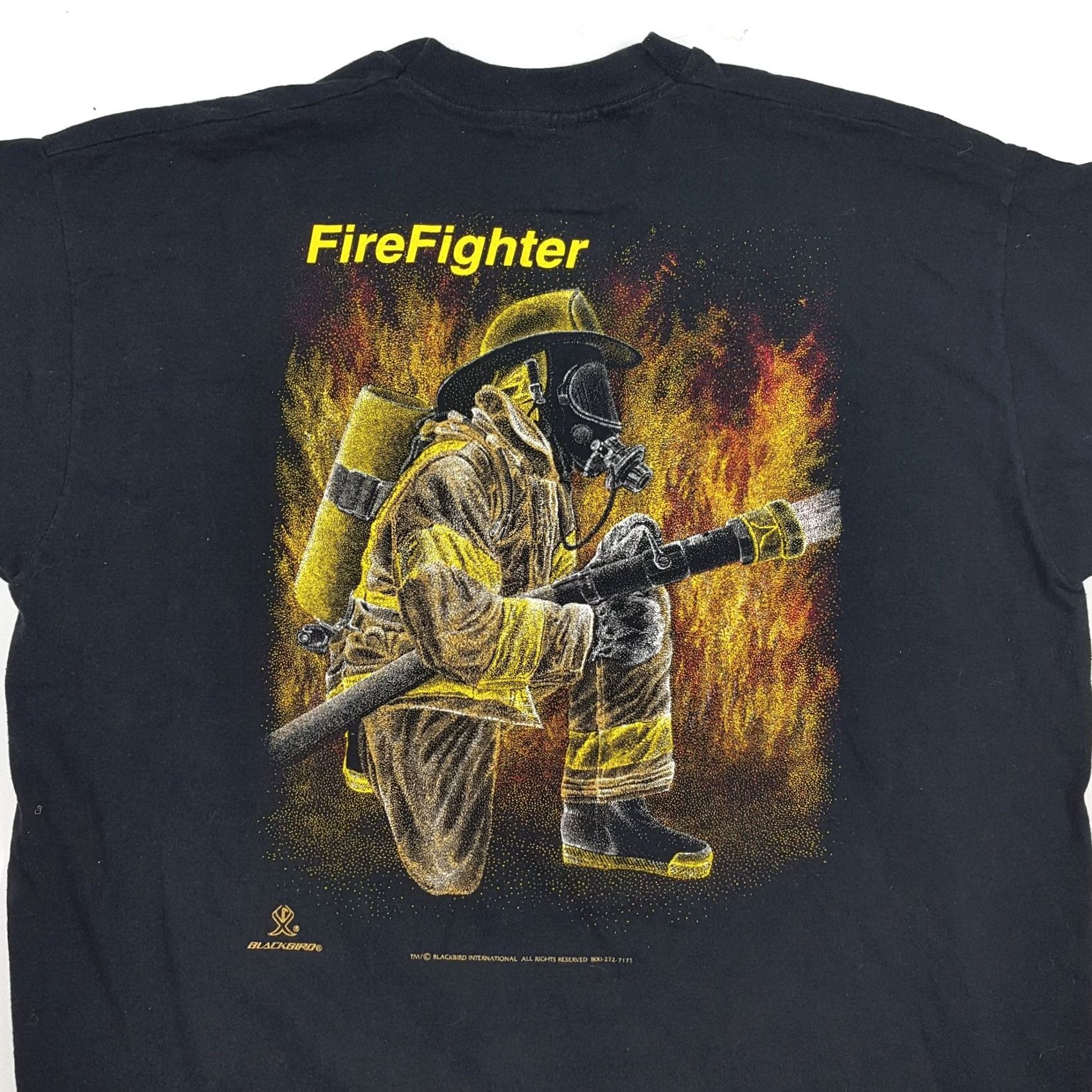 Fruit Of The Loom VINTAGE Nike Shirt Men 2XL Firefighter Parody Call Of Duty Y2K Retro Flame Graphic T Shirt Black Cotton Crew Neck Short Sleeve Fruit of the Loom Size US XXL / EU 58 / 5 - 2 Thumbnail