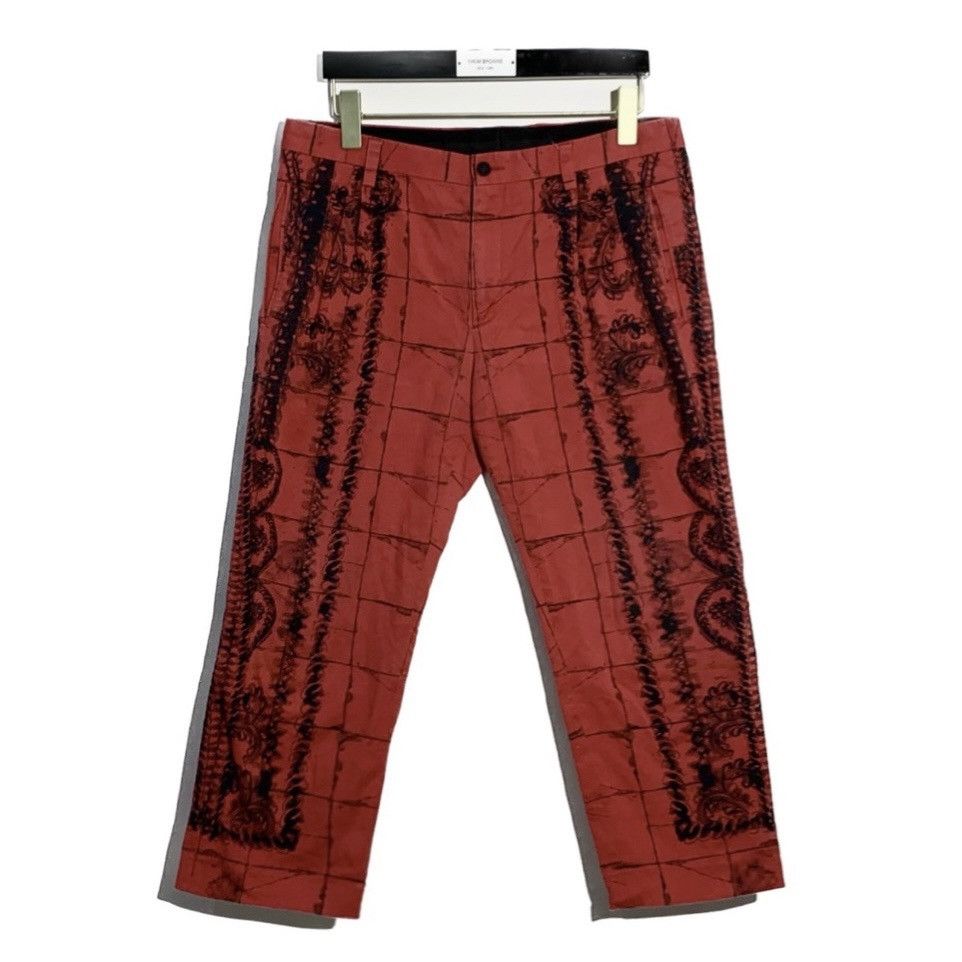 Dolce & Gabbana Dolce&Gabbana Red Plaid Hand-Painted Straight Pants K26WX Size 34" / US 12 / IT 48 - 1 Thumbnail