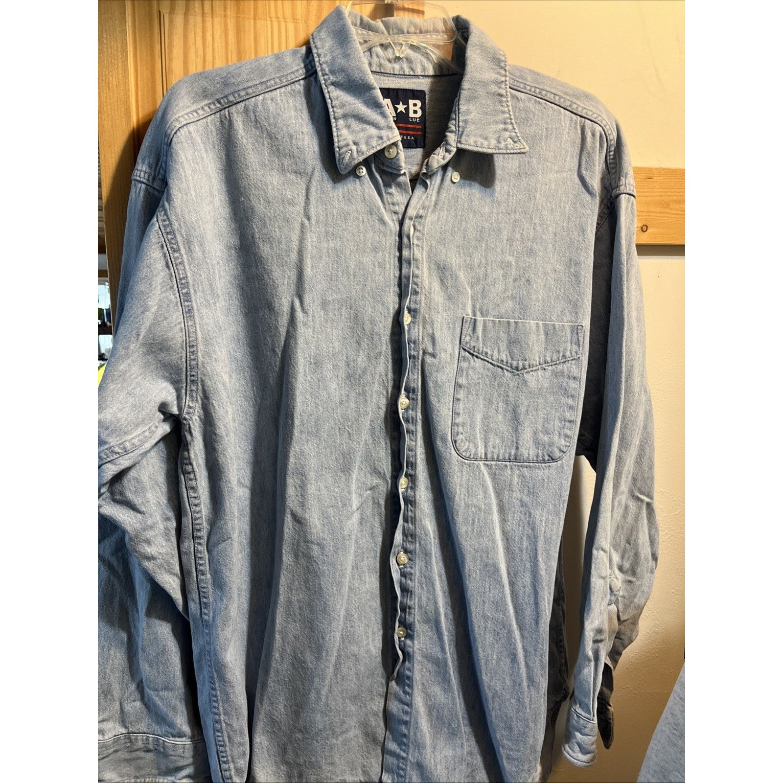 Other VTG American Blue Denim Shirt Mens L Button Down Made In USA Size US L / EU 52-54 / 3 - 2 Thumbnail
