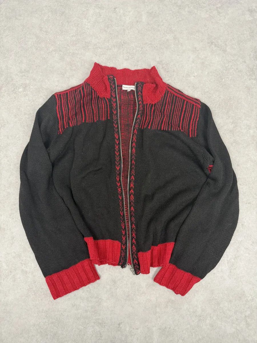 Dries Van Noten Dries Van Noten Black & Red Zip-up Sweater Size US S / EU 44-46 / 1 - 8 Thumbnail