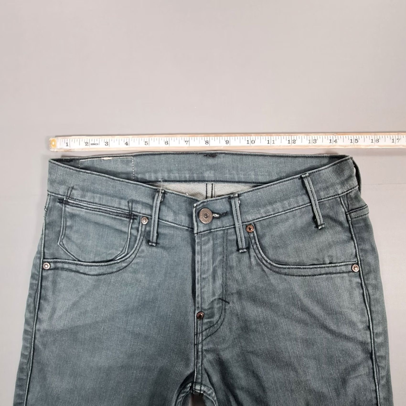 Levi's Levi's 519 Jeans Mens Green W30 L34 Skinny Fit Straight Stretch Denim Zip Fly 5-Pocket Design City Modern Levi Strauss Size US 30 / EU 46 - 4 Thumbnail