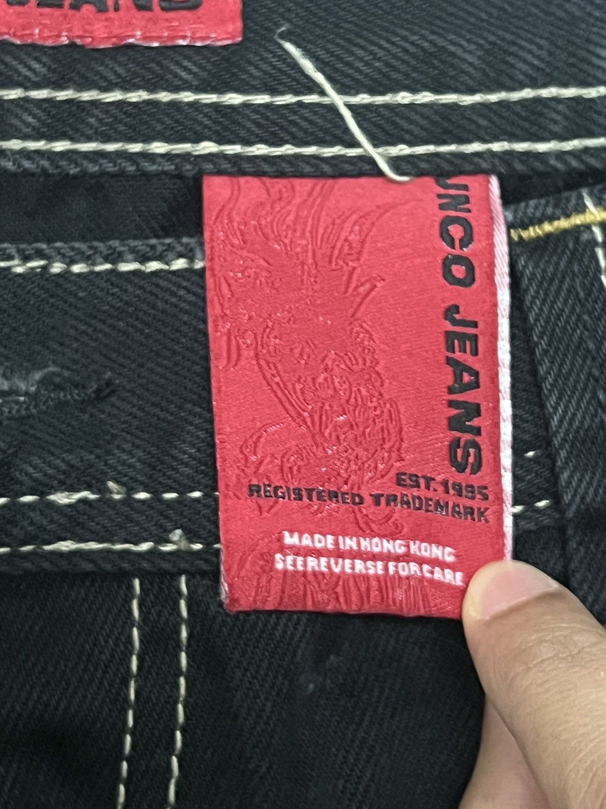 JNCO Vintage 90s JNCO Barbwire Crown Embroidery Baggy Denim Jeans Size US 36 / EU 52 - 5 Thumbnail