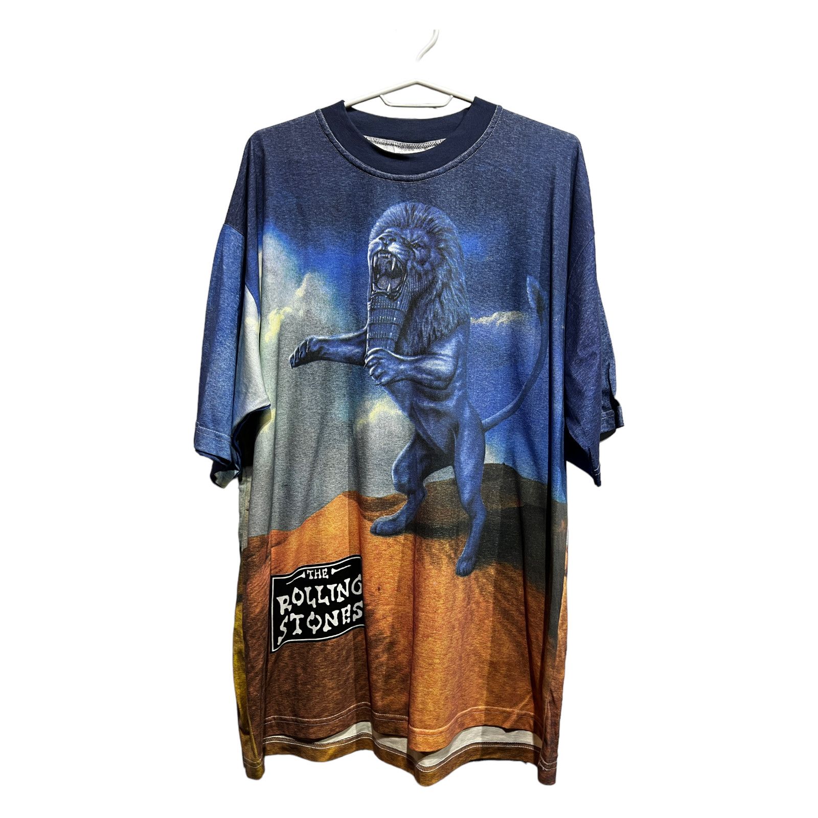 image of Band Tees x The Rolling Stones 1997 Rolling Stones Bridges To Babylon T-Shirt in Blue (Size XL)