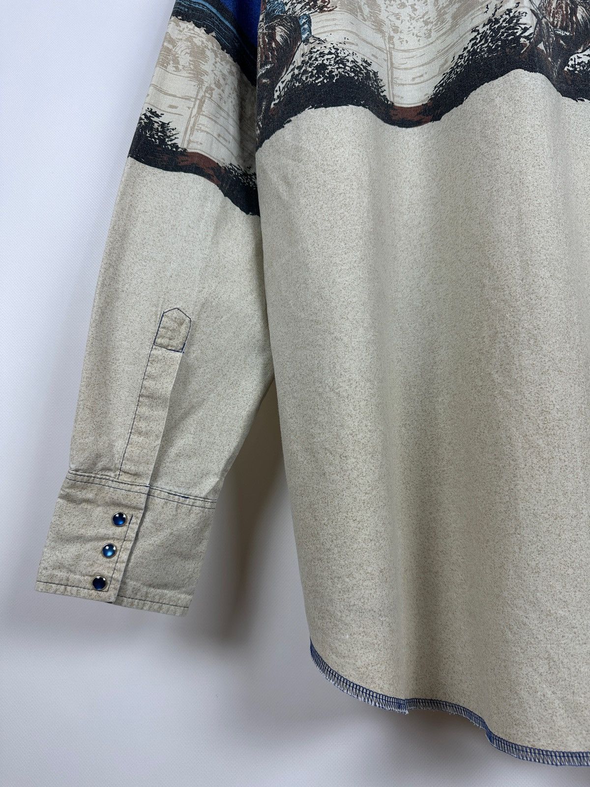 Vintage Vintage Wrangler Western Pearl Snap Horses Rodeo Shirt Size US XL / EU 56 / 4 - 20 Thumbnail