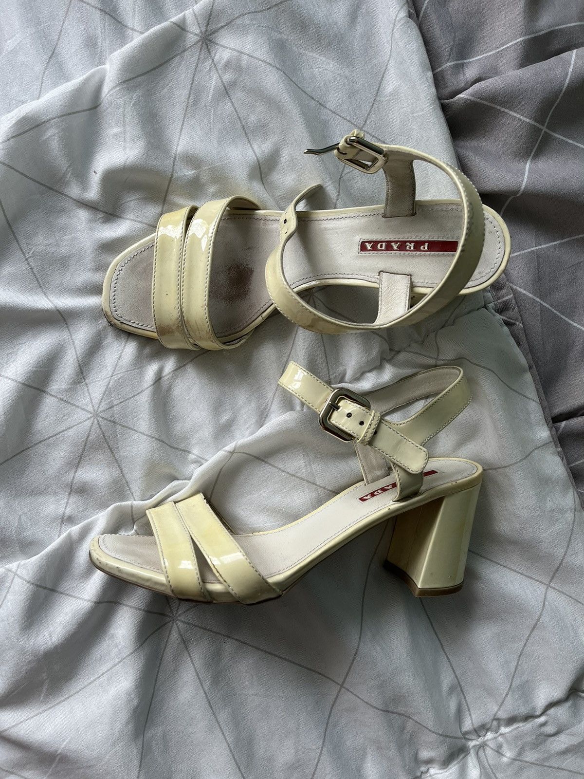 Sz36 Prada Smoking Lips Heels Shoes Y2K Runway Archive in Beige, Women's