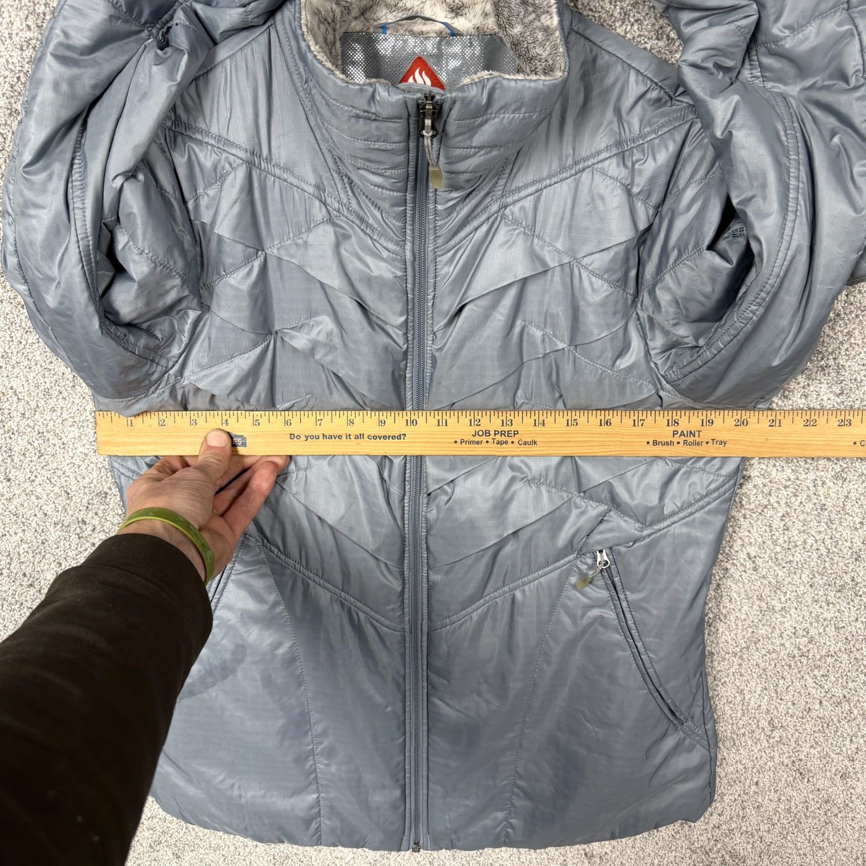 Columbia Jacket Womens Large Gray Omni-Heat Interchange Puffer Full Zip