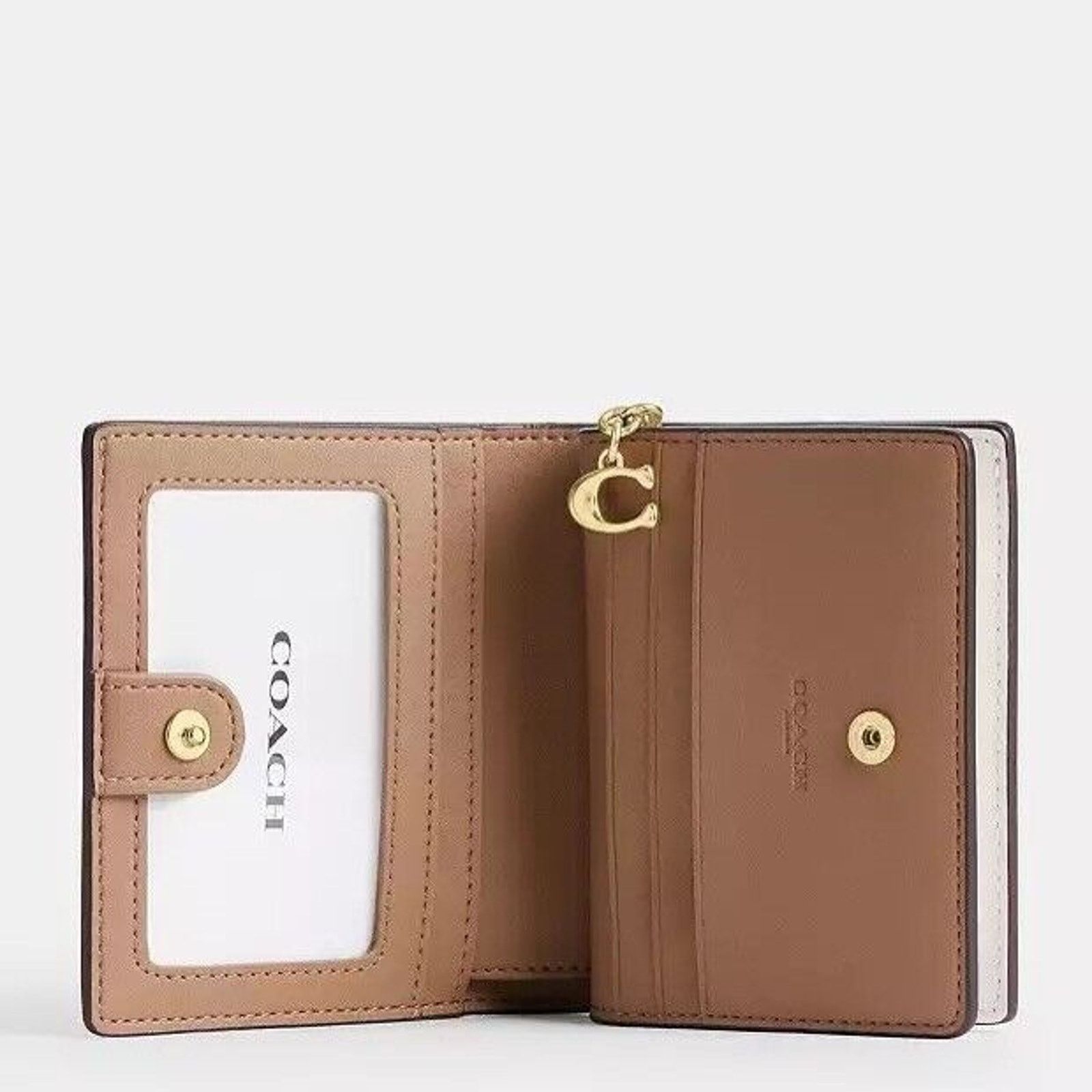 Coach NWT Coach Snap Wallet CW789 Gold /Sand/Chalk Signature Size ONE SIZE - 2 Thumbnail