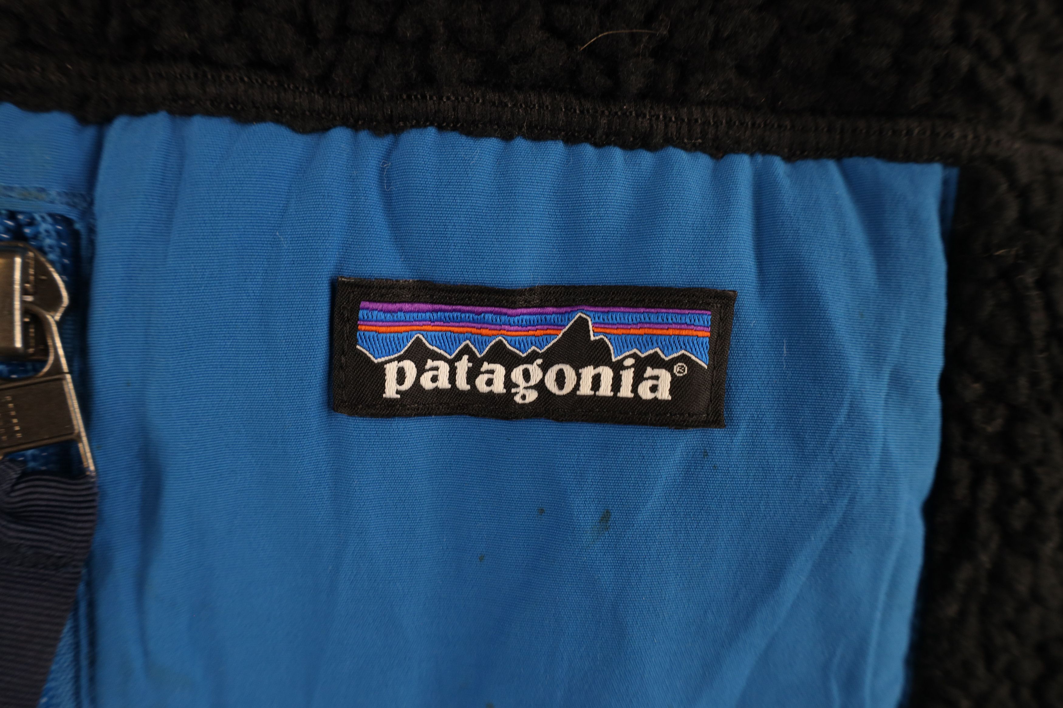 Patagonia × Vintage Patagonia Retro-X Deep Pile Fleece Vest Jacket Black Blue Size US L / EU 52-54 / 3 - 4 Thumbnail