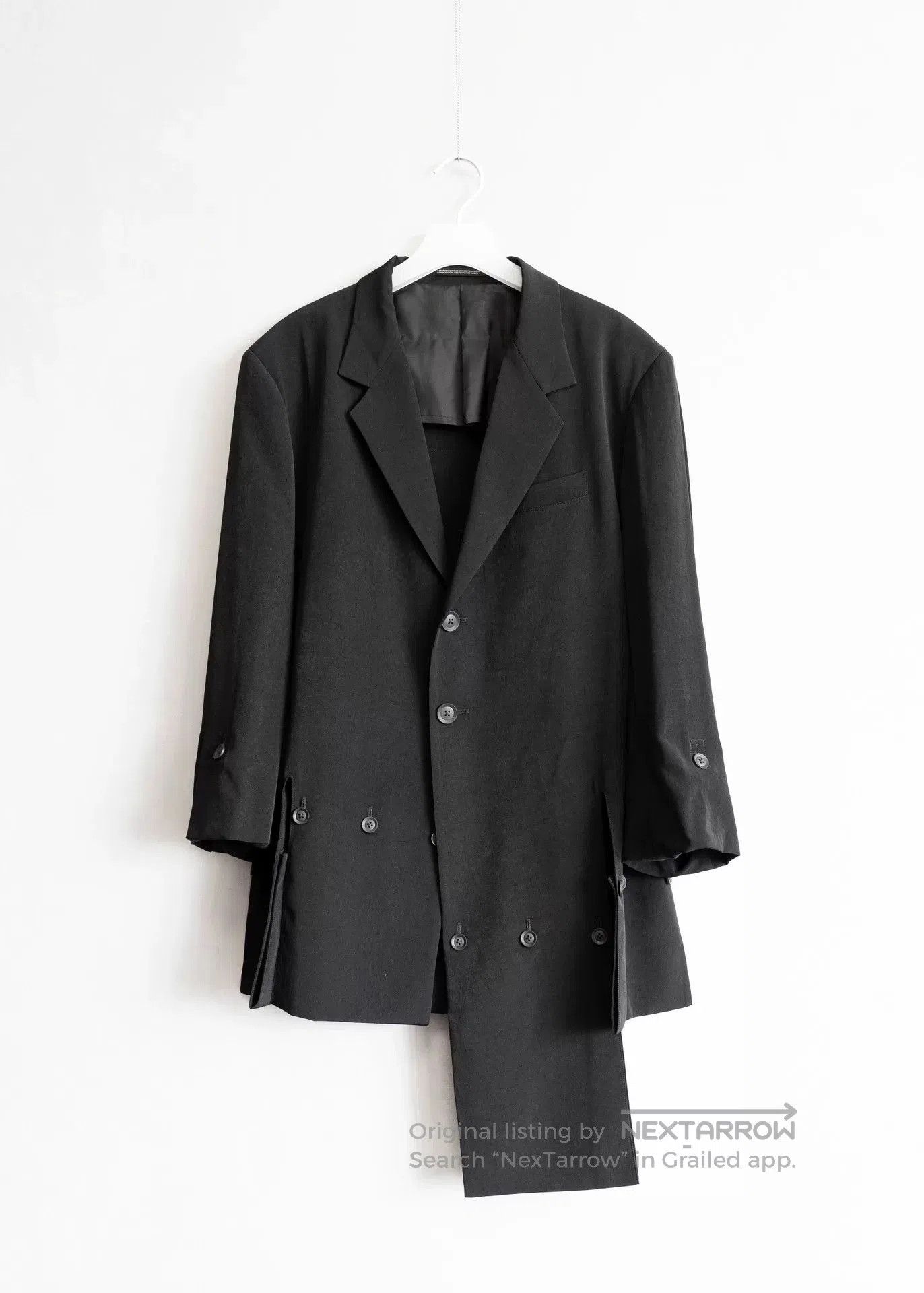 Yohji Yamamoto asymmetrical black acetate coat by yohji yamamoto. Size US M / EU 48-50 / 2 - 1 Thumbnail