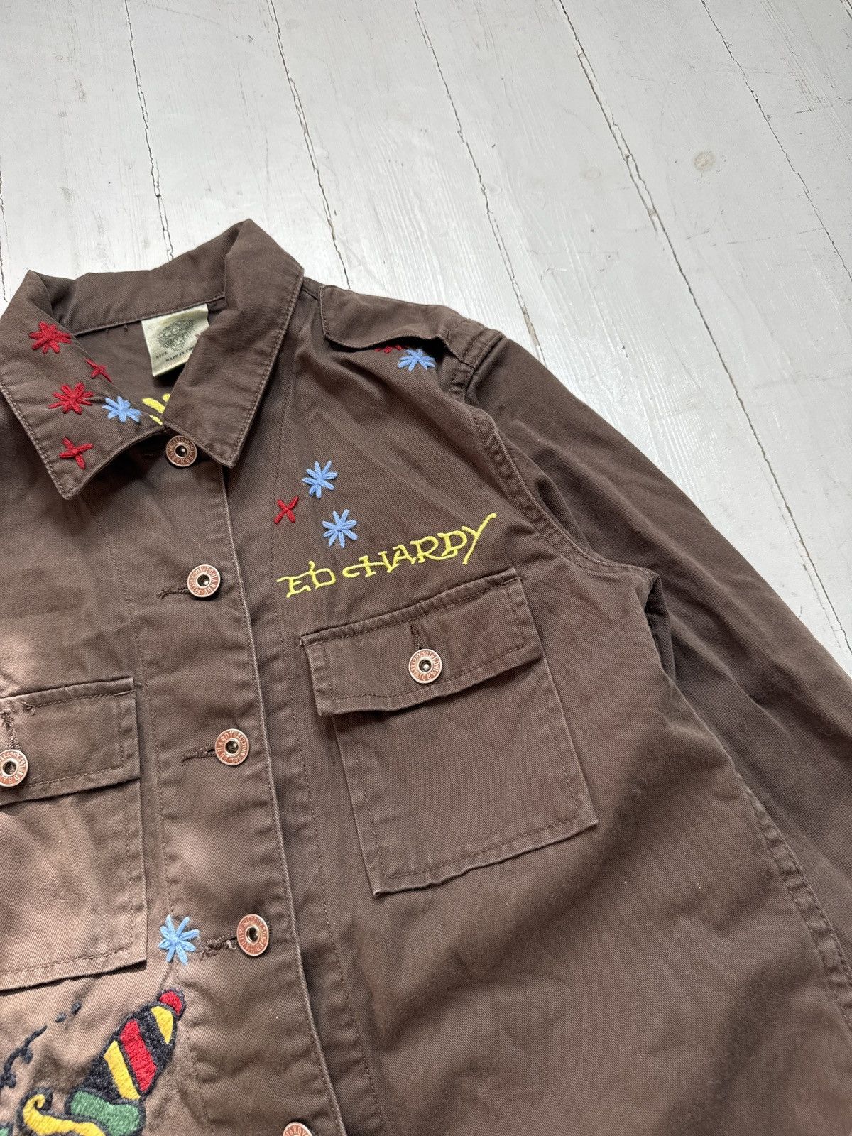 Ed Hardy VINTAGE ED HARDY EMBROIDERED LOGO 2000s BUTTON UP JACKET Size M / US 6-8 / IT 42-44 - 10 Thumbnail