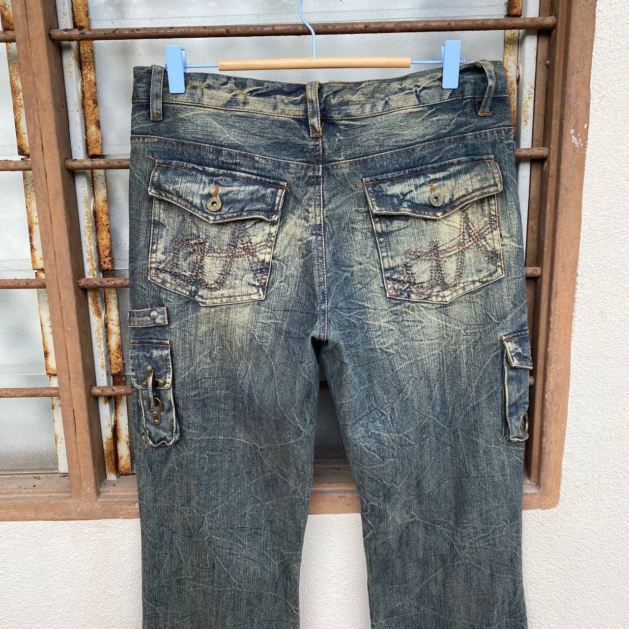 In The Attic Y2K IN THE ATTIC Japan Grunge"Mudwash Distressed Flared Hook Size US 30 / EU 46 - 14 Thumbnail
