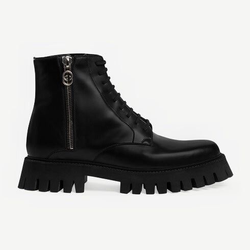 image of Gucci Leather Ankle Boots Size 9.5 in Black, Men's