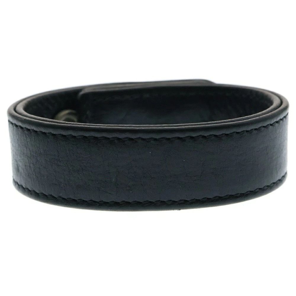 CHROME HEARTS 3 BUTTON 2 SNAP LEATHER BRACELET bangle