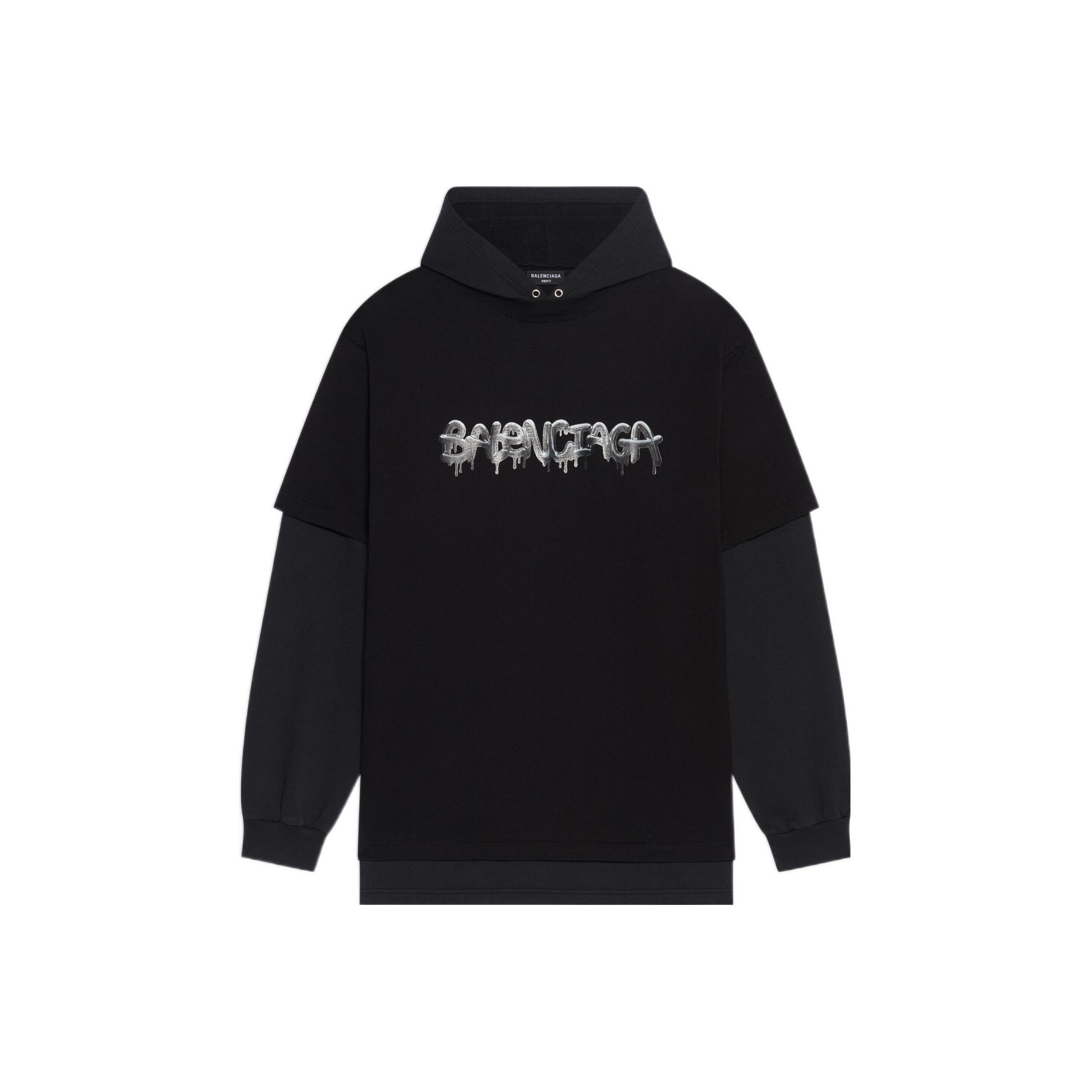 Balenciaga Balenciaga Graffiti Logo Double Layer Hoodie Size L Size US L / EU 52-54 / 3 - 1 Thumbnail