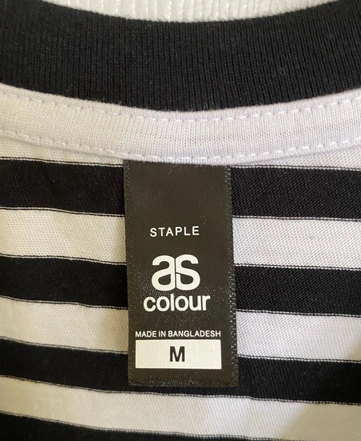 AS Colour Ascolour Men’s White & Black Stripe Staple T-Shirt Medium Size US M / EU 48-50 / 2 - 2 Thumbnail